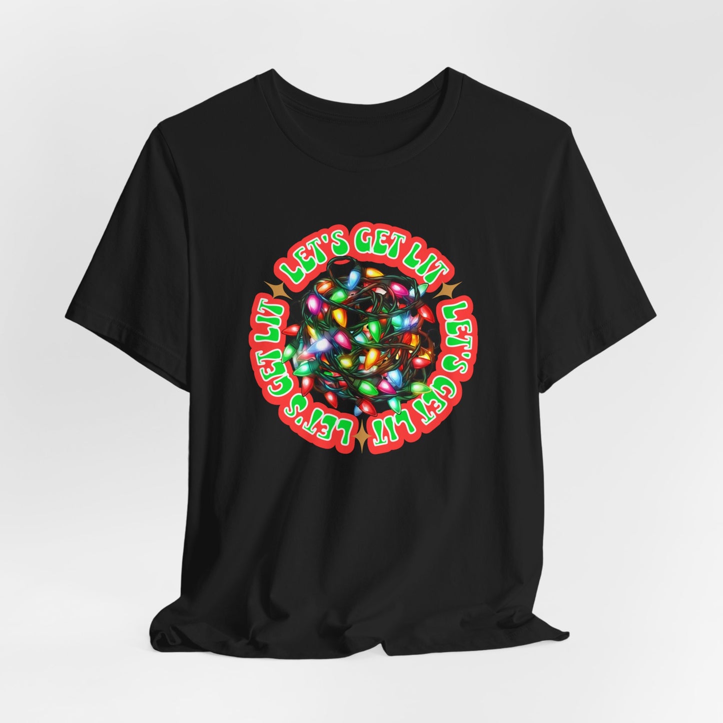 Lets Get Lit T-shirt, Christmas Tee, Christmas Lights Shirt, Holiday Shirt, Cute Christmas T-shirt, Funny Xmas Tshirt, Gift for him her