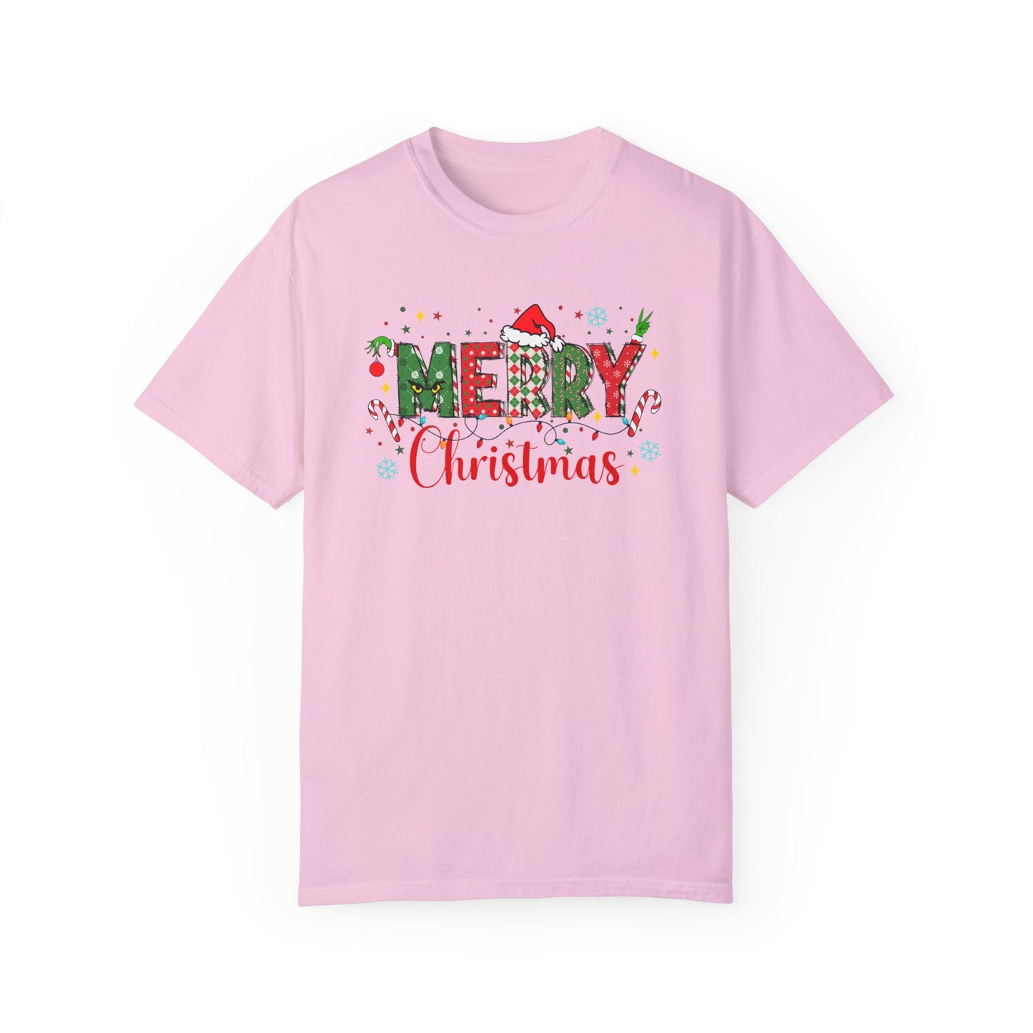 Comfort Colors Merry Christmas Shirt, Grinch Christmas Shirts, Festive Holiday Shirt, Winter Shirt, Santa Claus Hat Unisex Shirt, Xmas Shirt