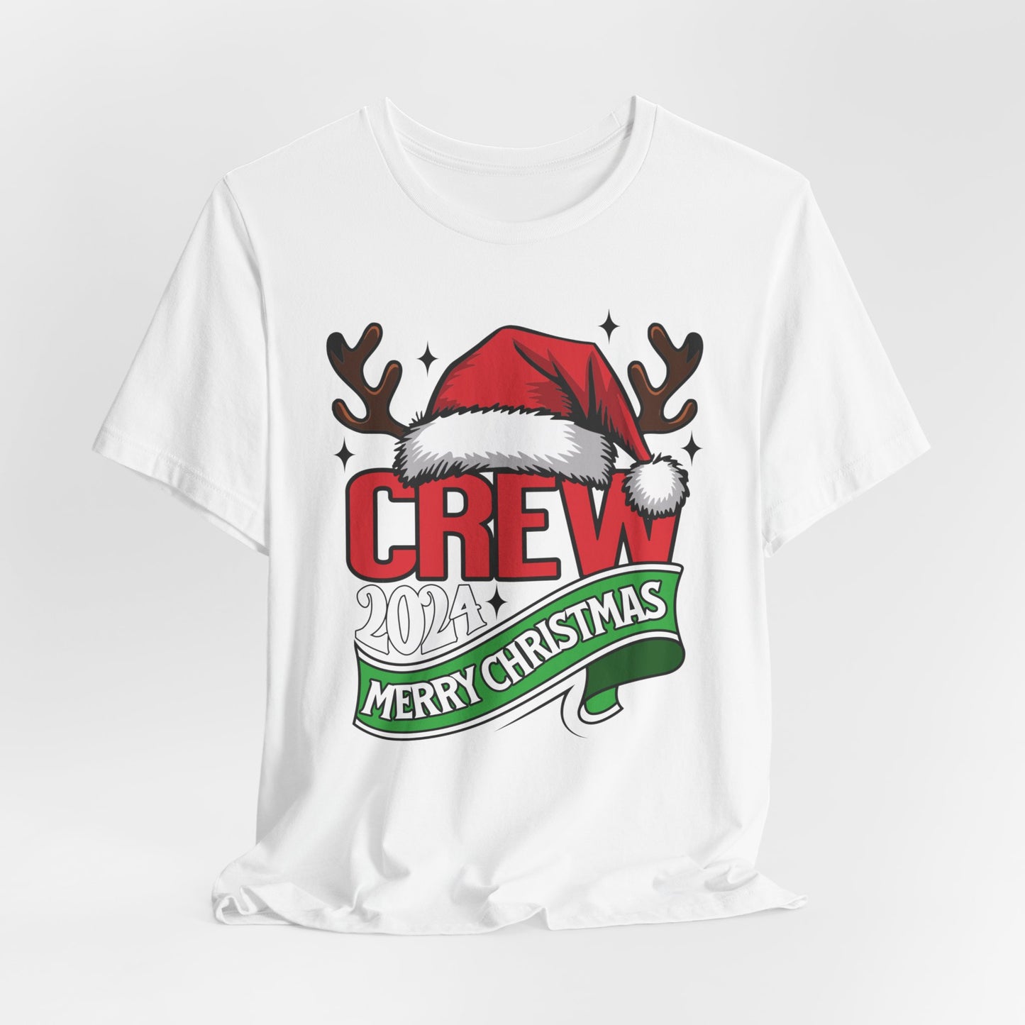 Merry Christmas Family Shirts, Santa Claus with Hat Antlers Unisex Shirt, Reindeer Women Christmas Tee, 2024 Xmas Crew Shirt, Holiday Outfit