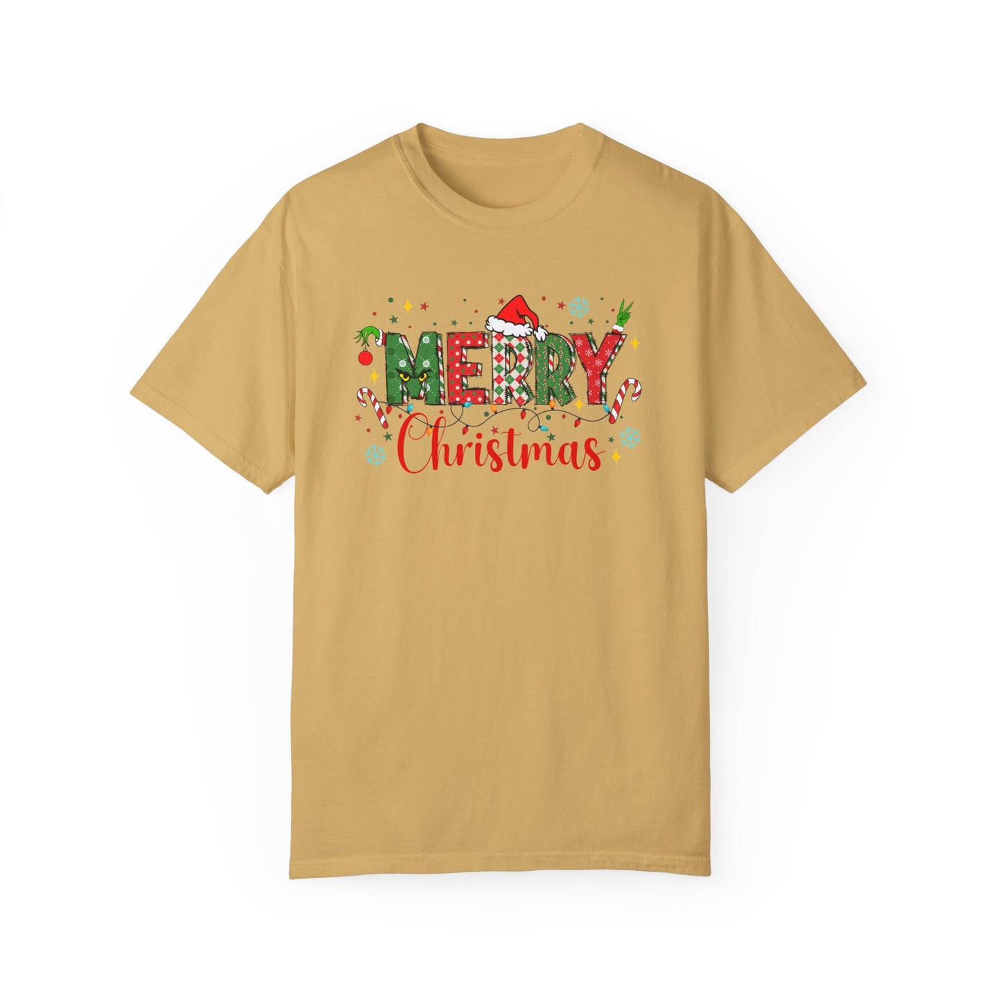 Comfort Colors Merry Christmas Shirt, Grinch Christmas Shirts, Festive Holiday Shirt, Winter Shirt, Santa Claus Hat Unisex Shirt, Xmas Shirt