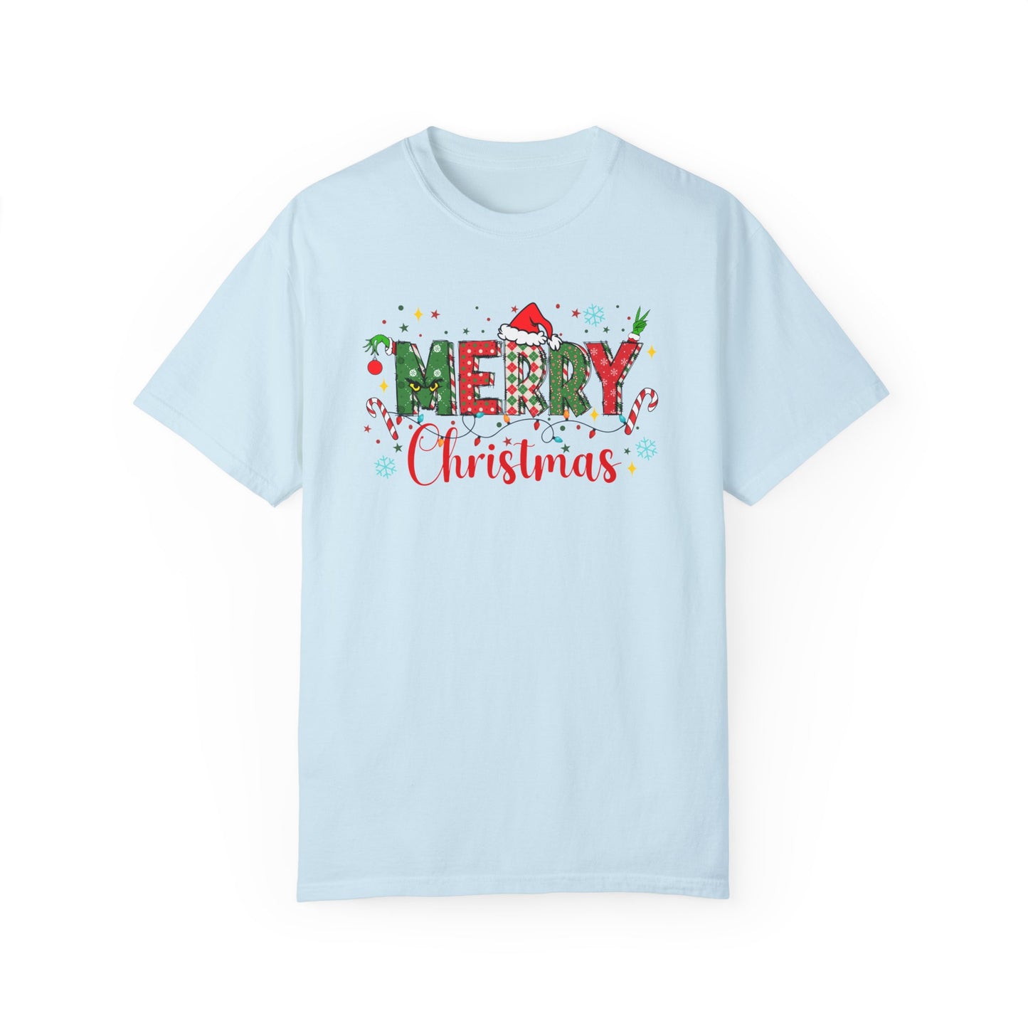 Comfort Colors Merry Christmas Shirt, Grinch Christmas Shirts, Festive Holiday Shirt, Winter Shirt, Santa Claus Hat Unisex Shirt, Xmas Shirt