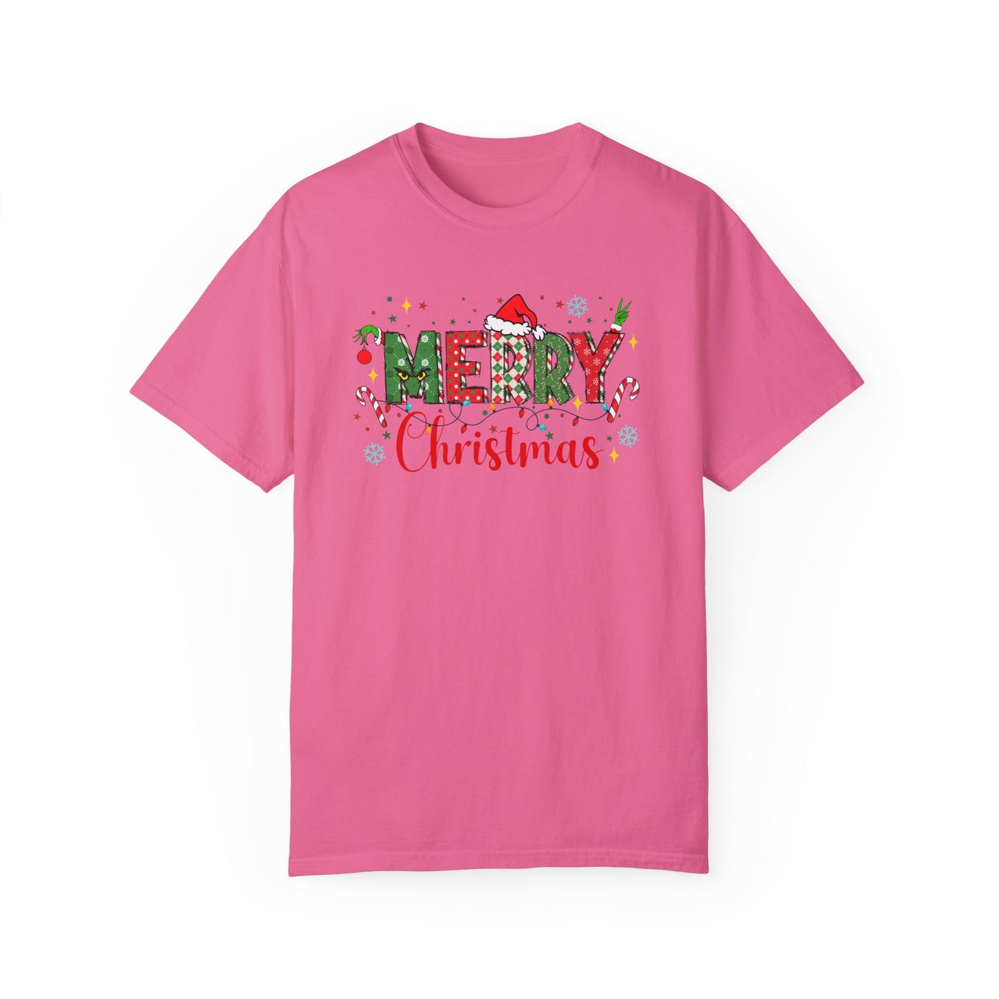 Comfort Colors Merry Christmas Shirt, Grinch Christmas Shirts, Festive Holiday Shirt, Winter Shirt, Santa Claus Hat Unisex Shirt, Xmas Shirt