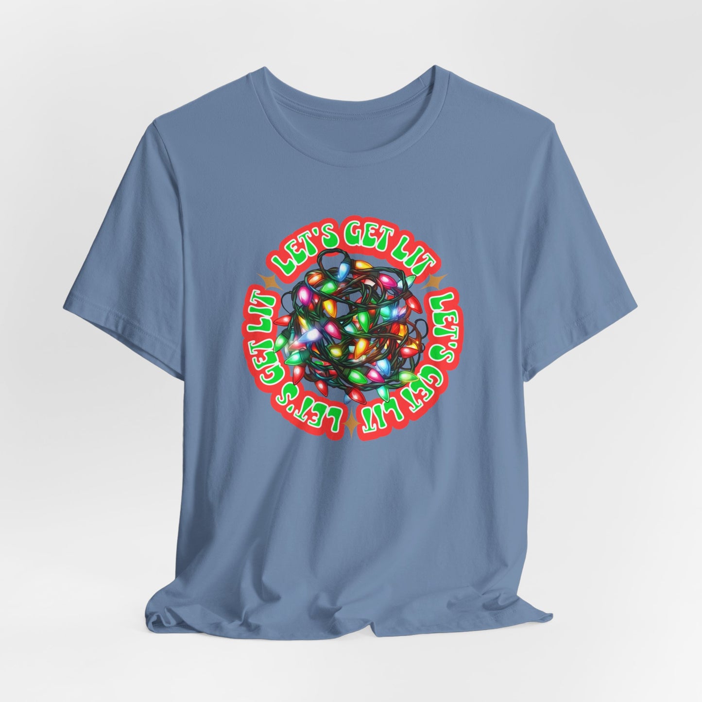 Lets Get Lit T-shirt, Christmas Tee, Christmas Lights Shirt, Holiday Shirt, Cute Christmas T-shirt, Funny Xmas Tshirt, Gift for him her