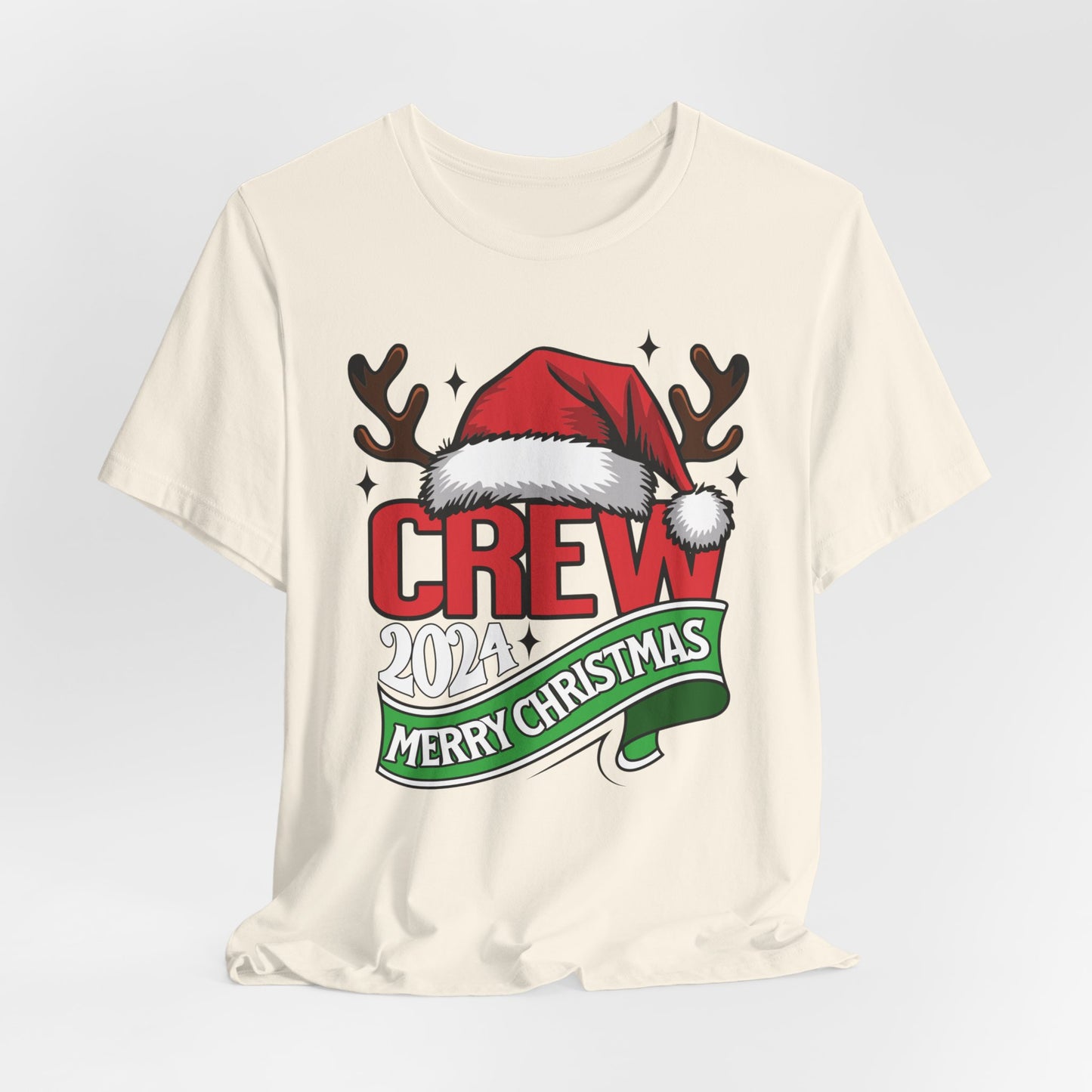 Merry Christmas Family Shirts, Santa Claus with Hat Antlers Unisex Shirt, Reindeer Women Christmas Tee, 2024 Xmas Crew Shirt, Holiday Outfit