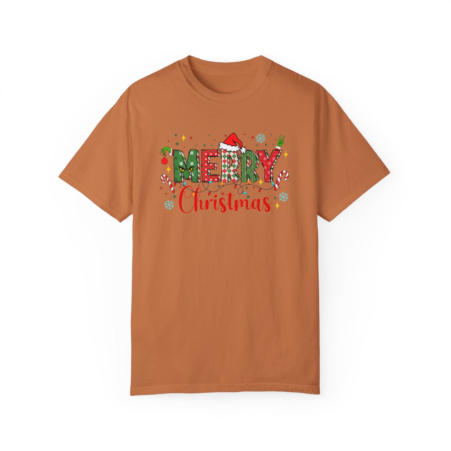 Comfort Colors Merry Christmas Shirt, Grinch Christmas Shirts, Festive Holiday Shirt, Winter Shirt, Santa Claus Hat Unisex Shirt, Xmas Shirt