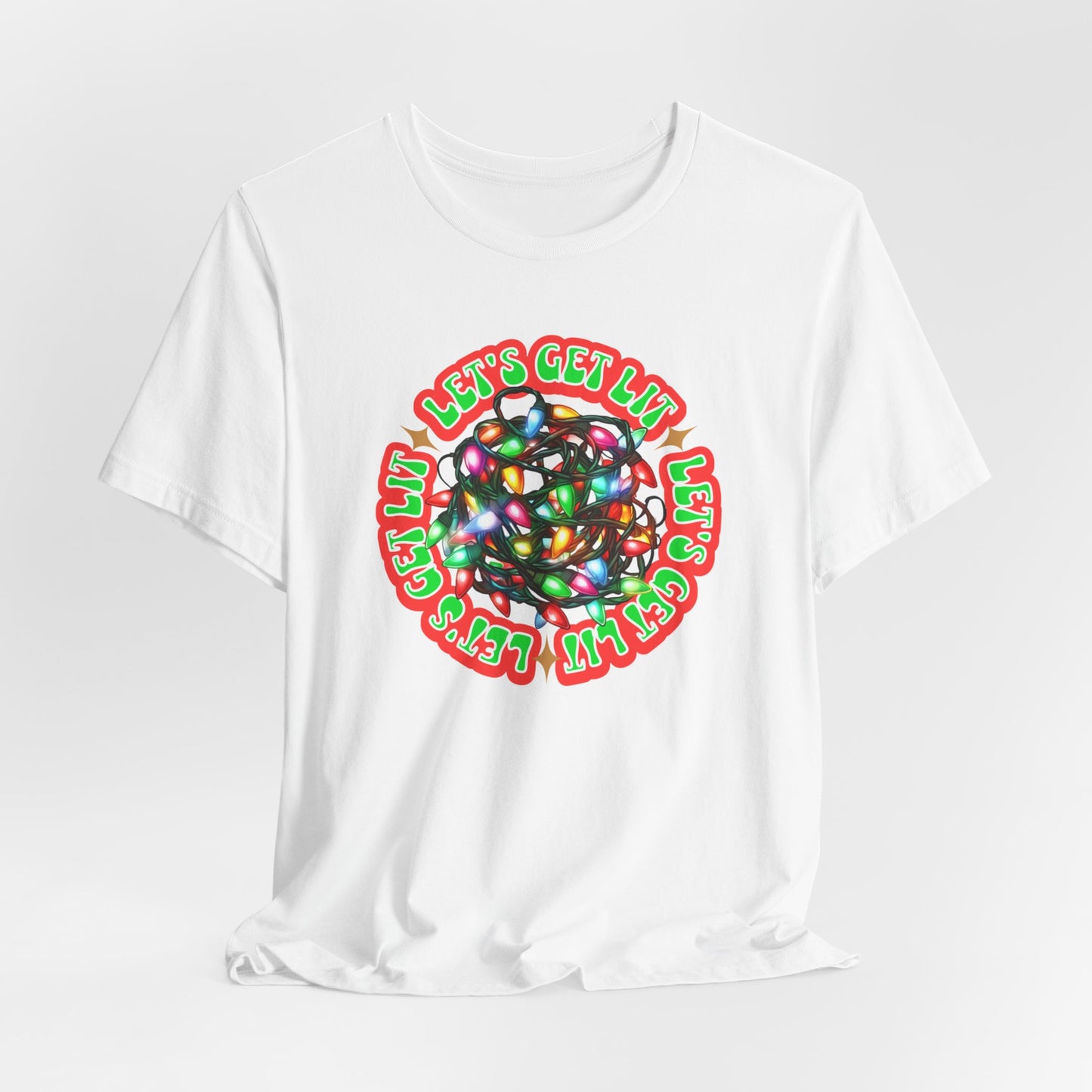 Lets Get Lit T-shirt, Christmas Tee, Christmas Lights Shirt, Holiday Shirt, Cute Christmas T-shirt, Funny Xmas Tshirt, Gift for him her