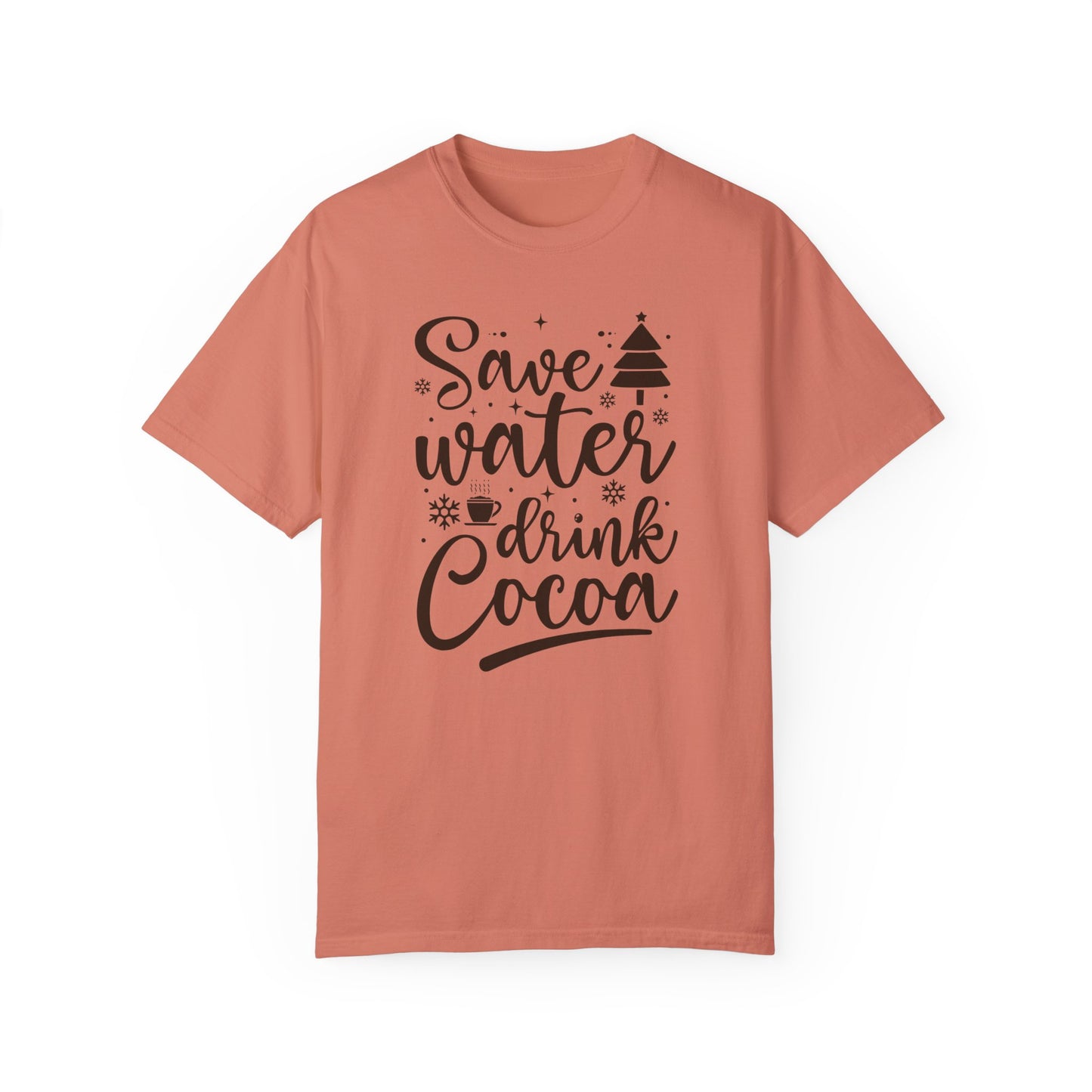 Save Water Drink Cocoa Shirt, Woman Snowflake Shirt, Christmas Gift Shirt, Merry Christmas Tee, Xmas Party Shirts, Cocoa Shirt, Holiday Gift