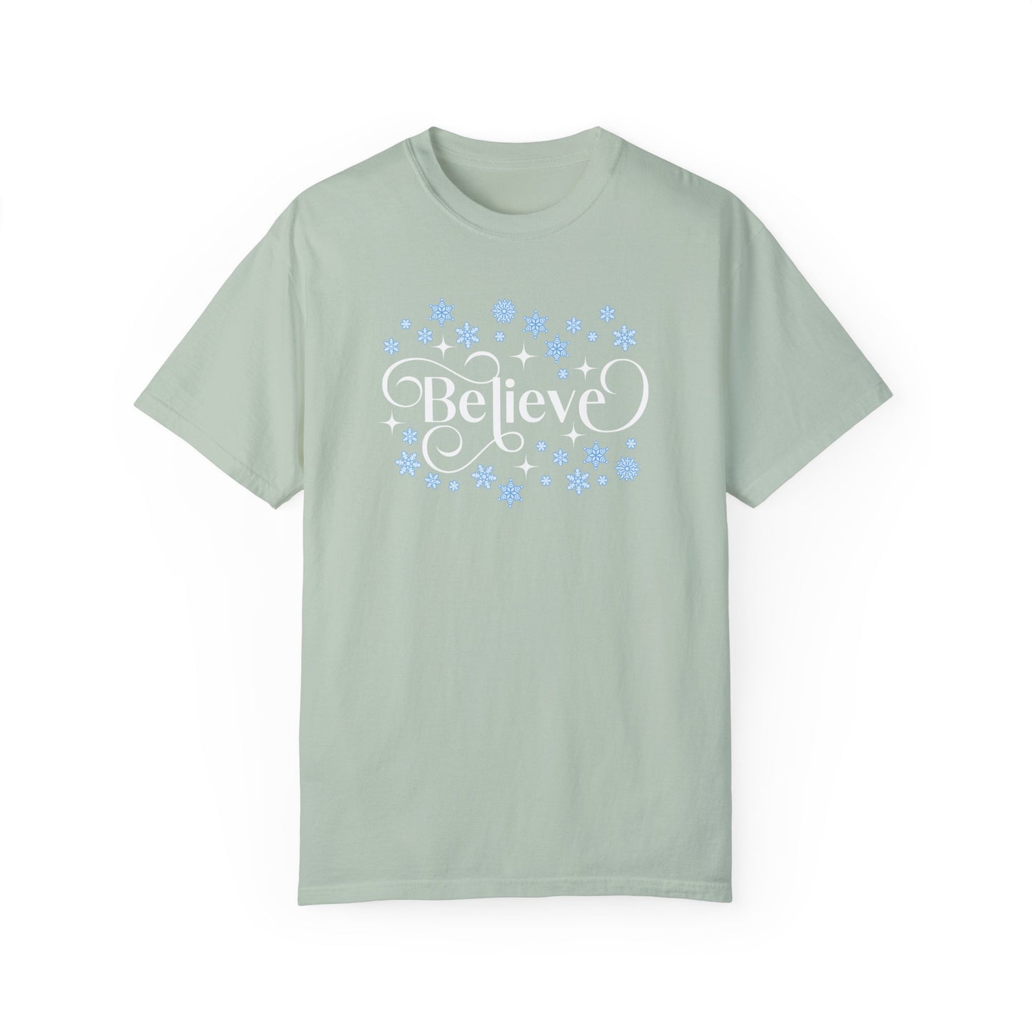 Comfort Colors Shirt, Believe Christmas Shirt, Christmas Party Tee, Christmas Family Shirt, Believe Shirt, Holiday Gift, Women Christmas Tee