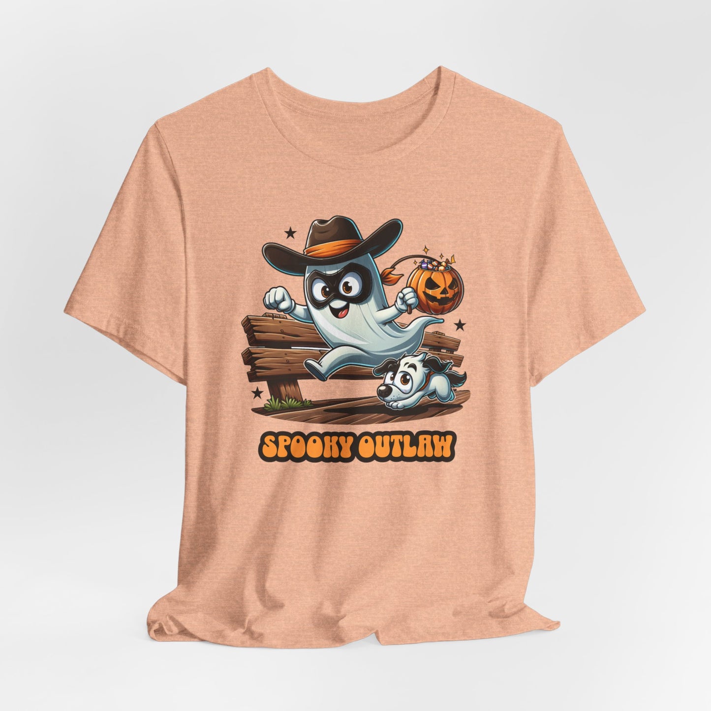 Ghost Spooky Outlaw Halloween Shirt, Halloween Women's Mens Shirt, Cute Halloween Cowboy Ghost Shirt, Trick or Treat Shirt, Halloween Gift