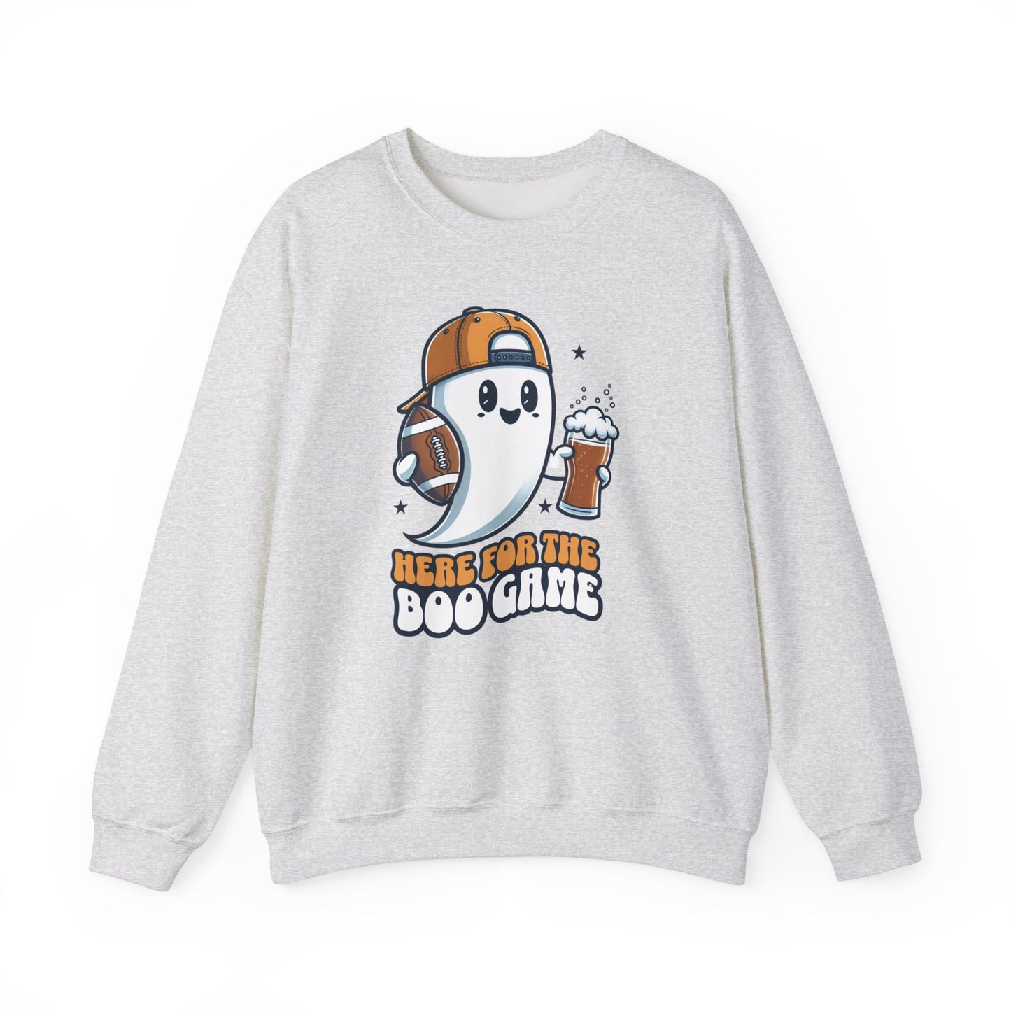 Here For The Boo Game Halloween Sweatshirt, Funny Football Shirt Gift, Spooky Season, Halloween Ghost Sweatshirt, Womans Oversized Shirt