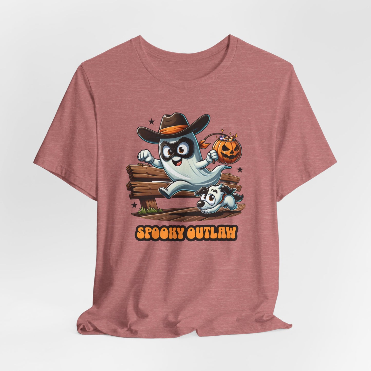 Ghost Spooky Outlaw Halloween Shirt, Halloween Women's Mens Shirt, Cute Halloween Cowboy Ghost Shirt, Trick or Treat Shirt, Halloween Gift