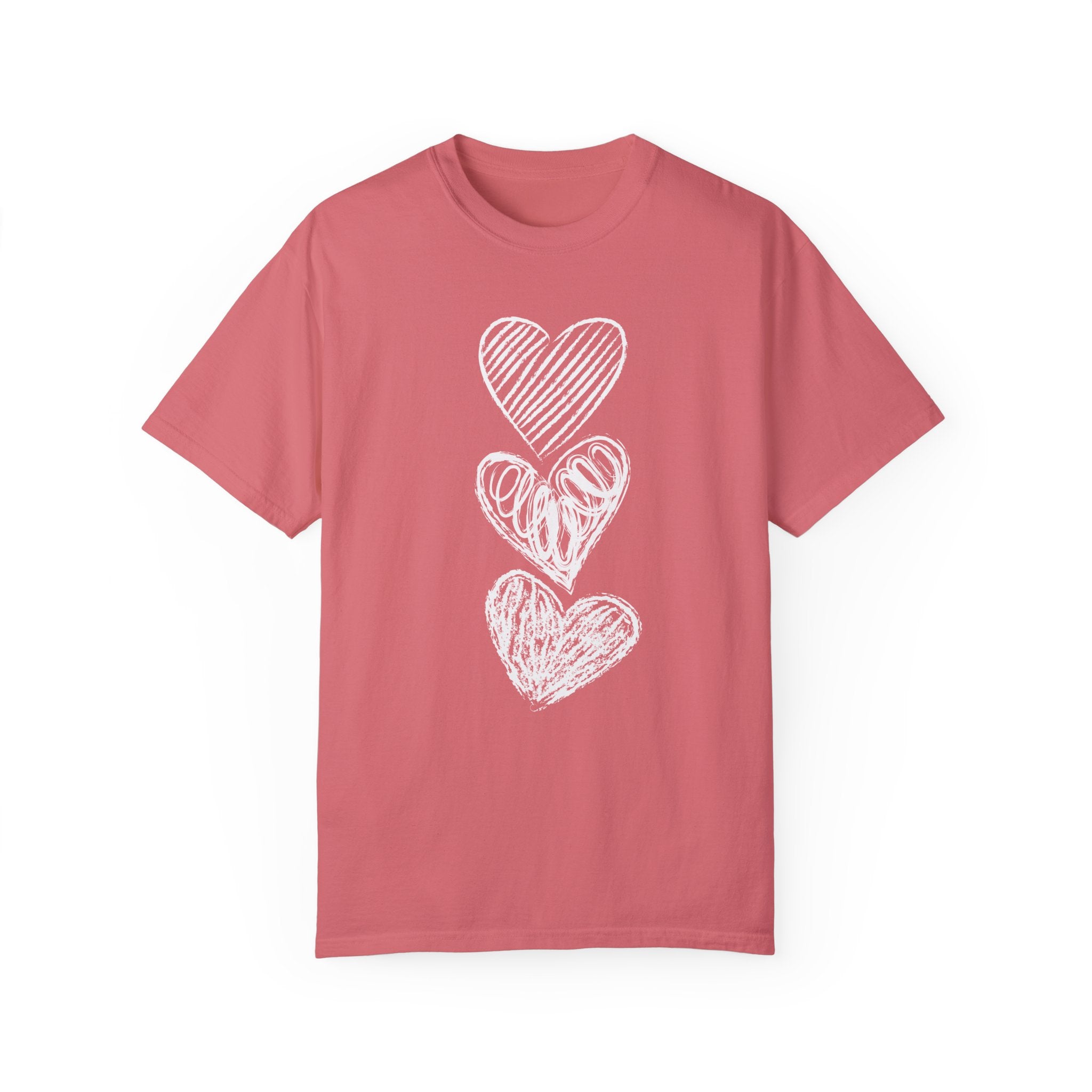 【COMFORT】 COMFORT x boooruru Heart T-shirt : 2 Colors Comfort Colors Heart Design T-shirt, Vintage Soft Tee, Chalk