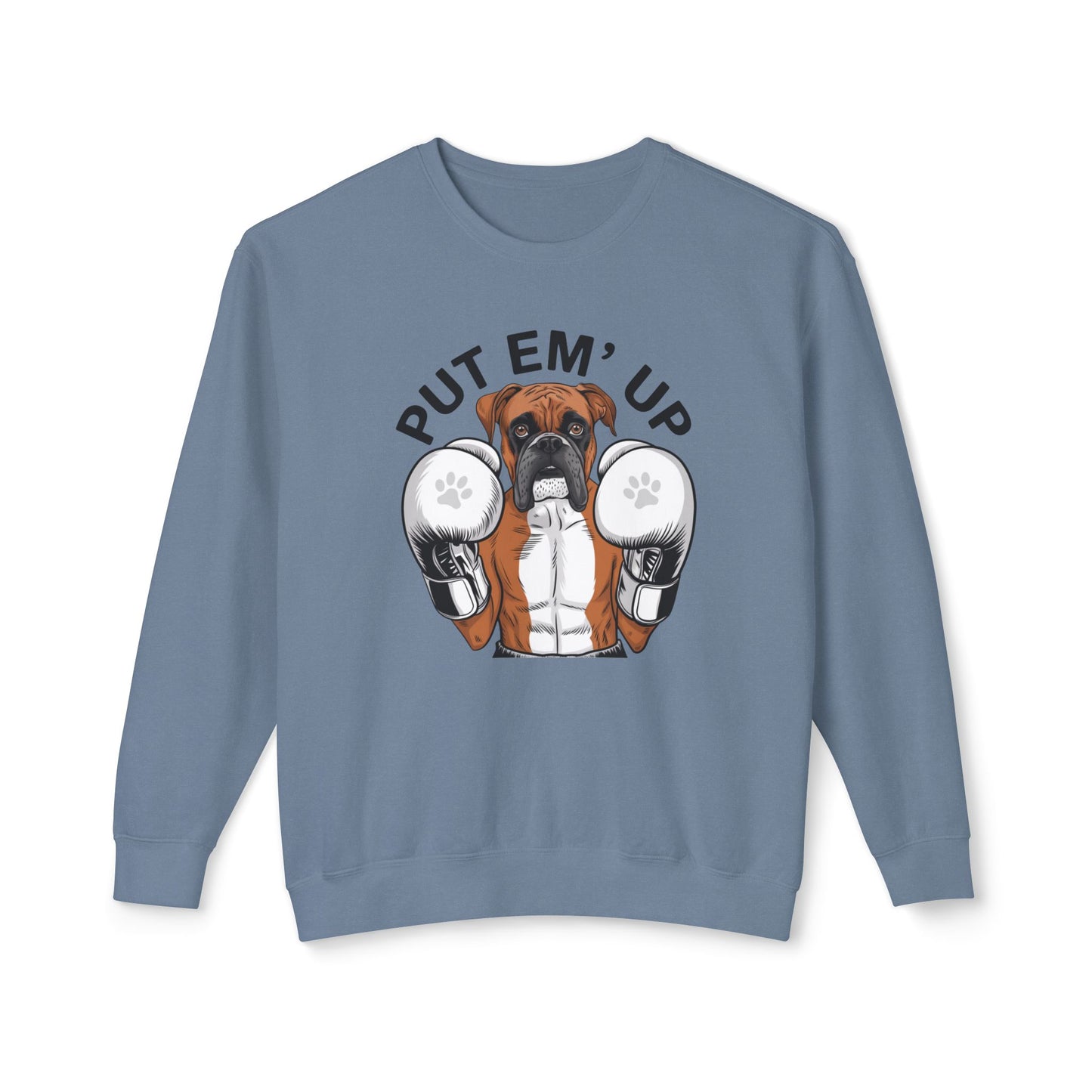 Boxer with Gloves, Put Em Up Cute Dog Lover Sweatshirt