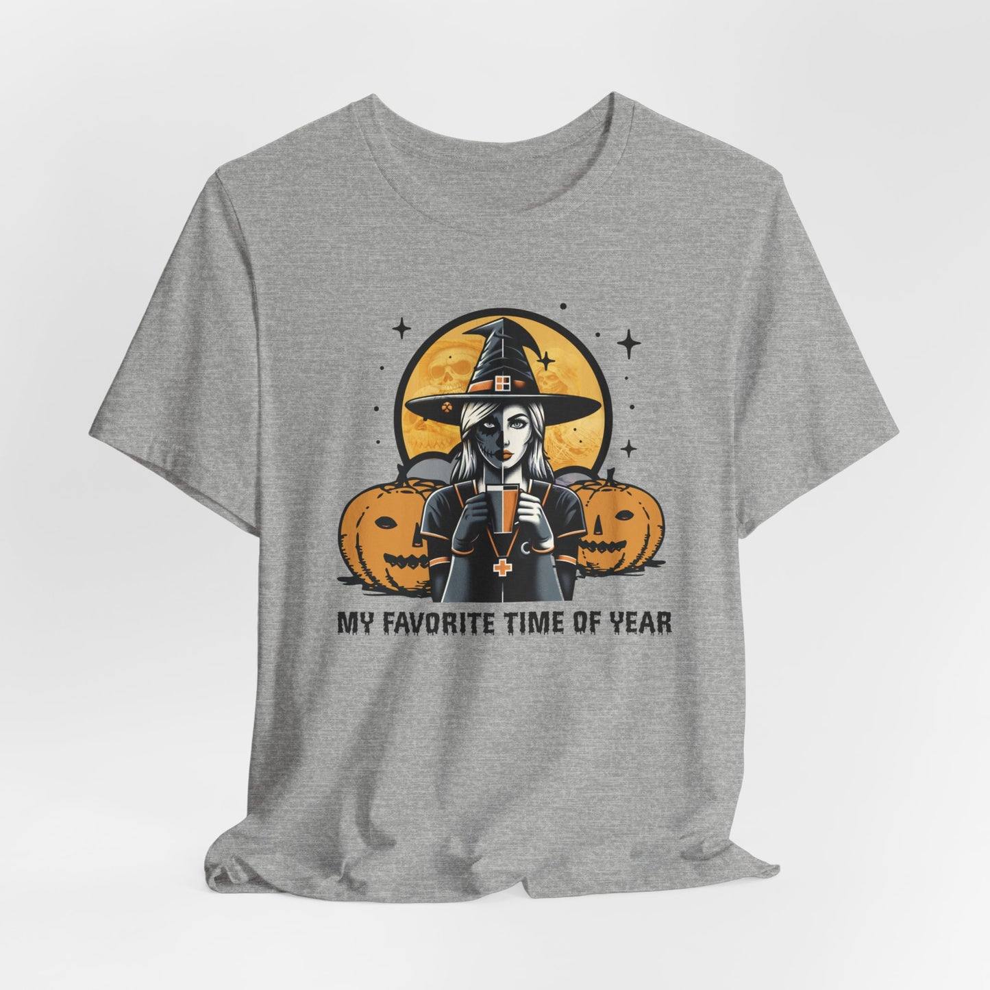 Witchy Halloween T-shirt, Witch with Pumpkins Tee, Spooky Witch Shirt, Salem Shirt, Spooky Season t-shirt, Witch Shirt, Halloween Shirt