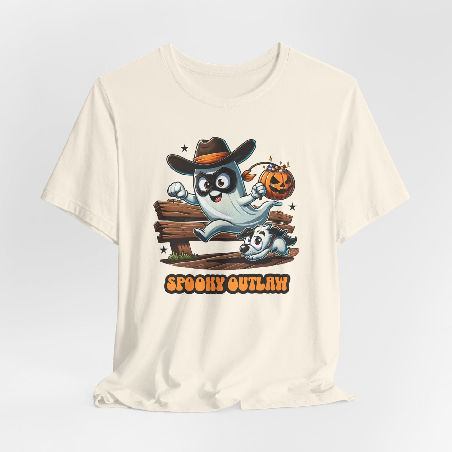 Ghost Spooky Outlaw Halloween Shirt, Halloween Women's Mens Shirt, Cute Halloween Cowboy Ghost Shirt, Trick or Treat Shirt, Halloween Gift