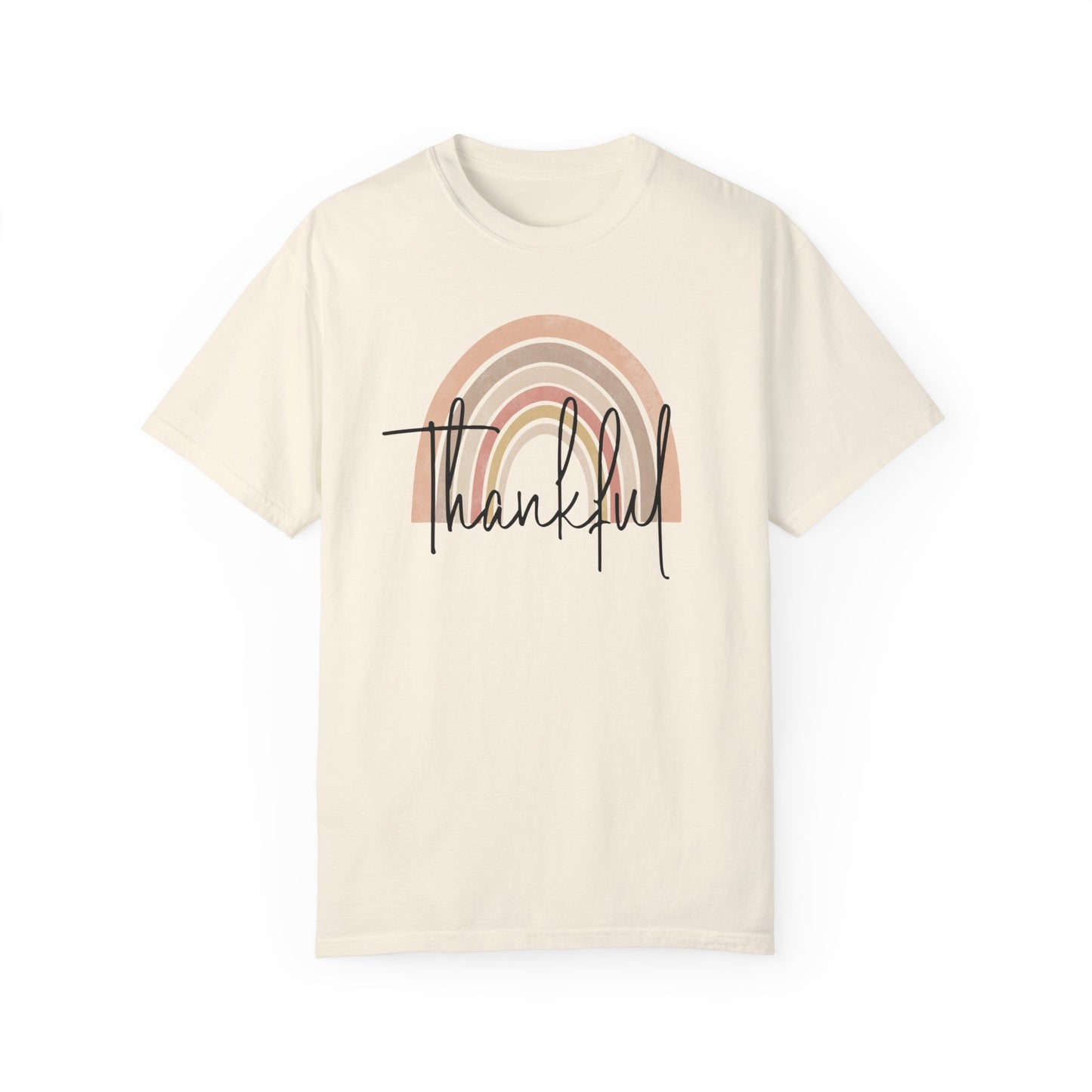 Thankful Comfort Colors® Shirt, Thanksgiving Day Shirt, Thankful Rainbow Tee, Fall Shirt for Women, Retro Fall Tee, Autumn Gratefulness Gift