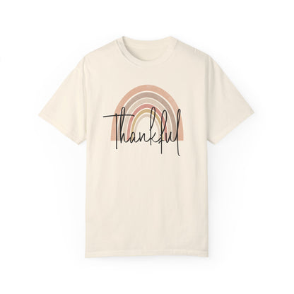 Thankful Comfort Colors® Shirt, Thanksgiving Day Shirt, Thankful Rainbow Tee, Fall Shirt for Women, Retro Fall Tee, Autumn Gratefulness Gift