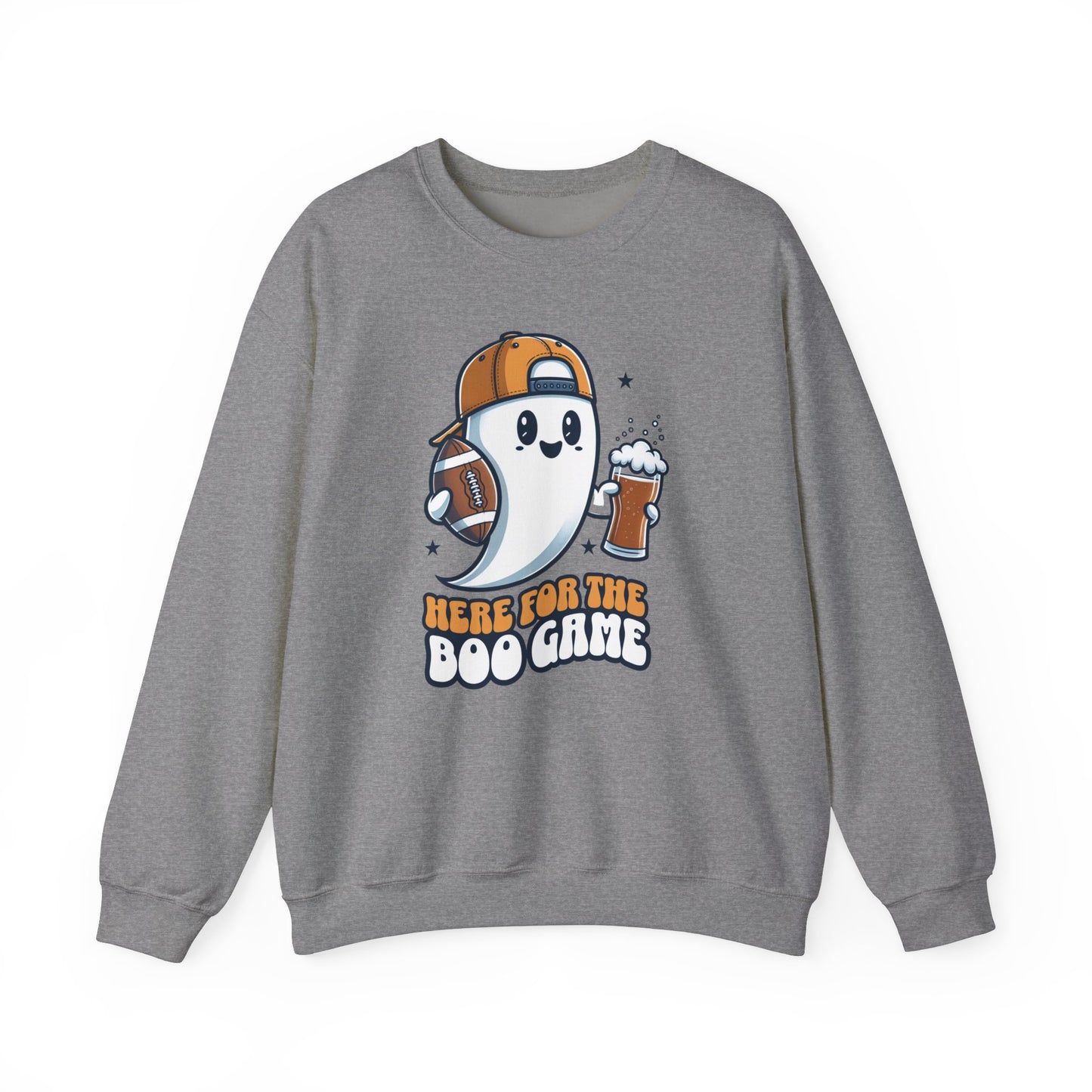 Here For The Boo Game Halloween Sweatshirt, Funny Football Shirt Gift, Spooky Season, Halloween Ghost Sweatshirt, Womans Oversized Shirt