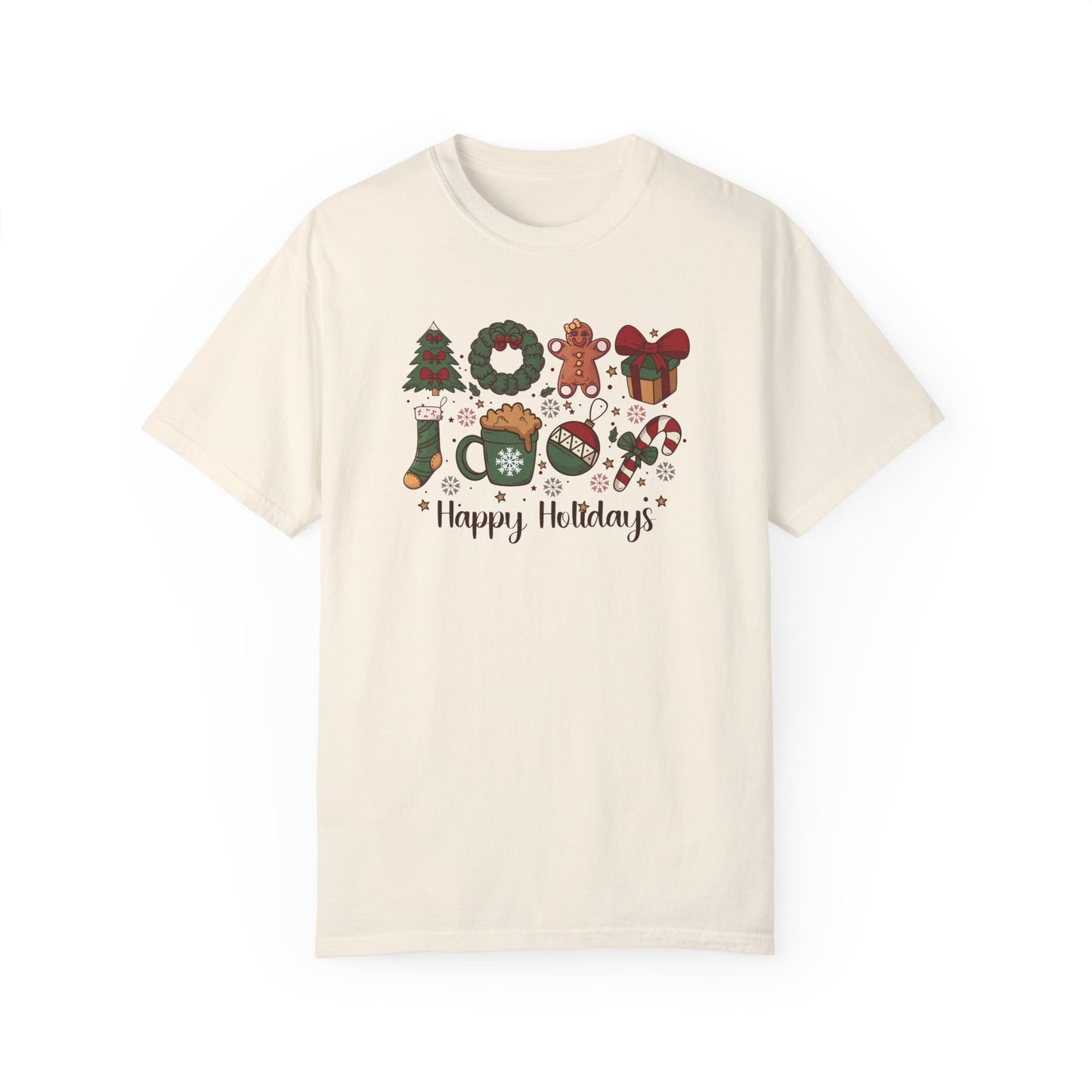 Happy Holidays Shirts, Christmas Tree Shirt, Gingerbread Man Candy Cane Shirt, Christmas Wreath Shirt, Festival Shirt, Merry Ornament Shirt