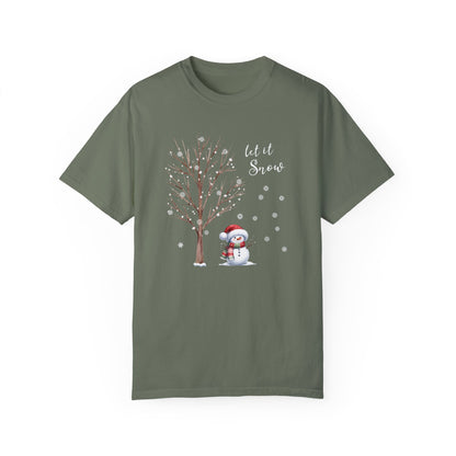 Retro Christmas Comfort Colors Shirt, Let It Snow T-Shirt, Funny Snowman Shirt, Trendy Christmas Gift Shirt, Winter Shirt, Women Xmas Shirt