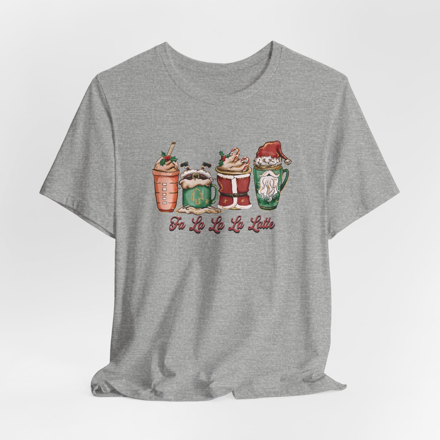 Fa La La La Latte T-Shirt, Holiday Shirt, Coffee Lover Gift, Christmas Outfit, Merry Christmas Tee, Christmas Coffee, Womans Christmas Tee