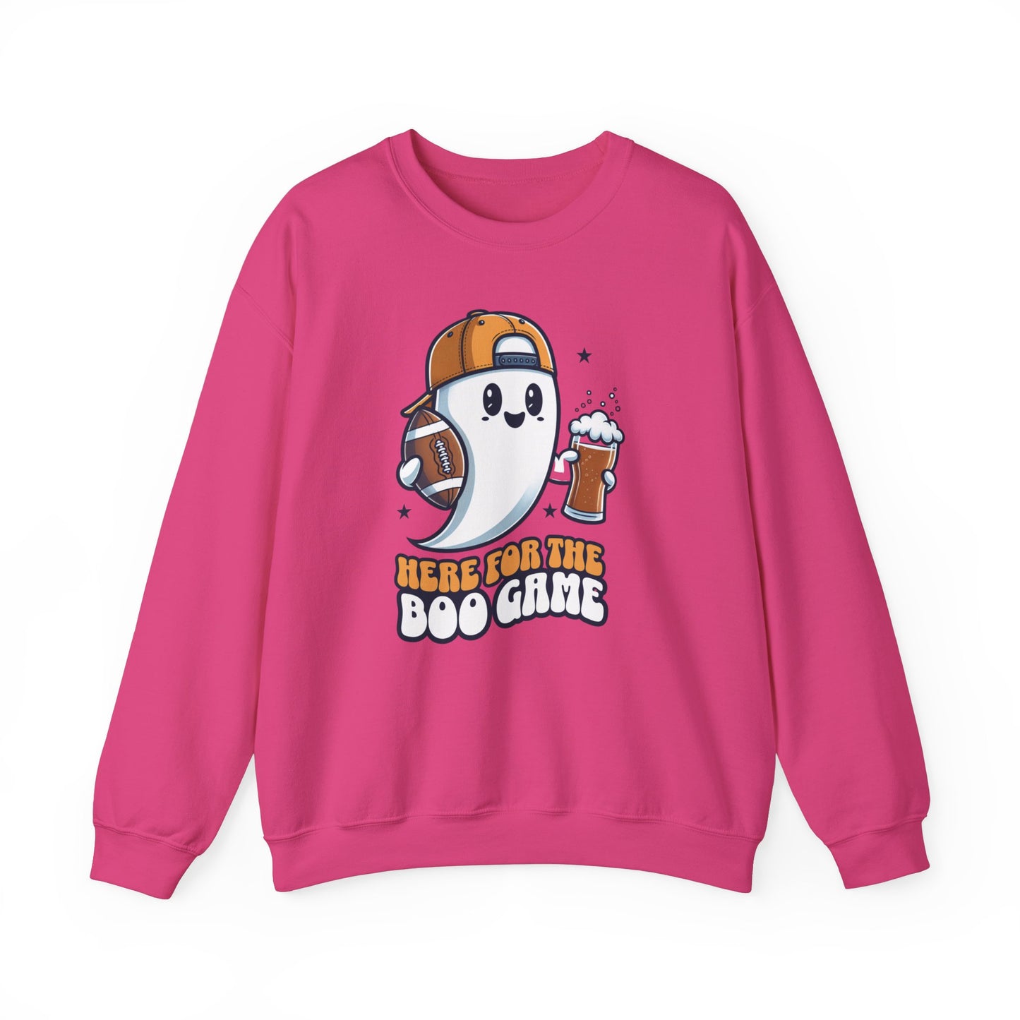 Here For The Boo Game Halloween Sweatshirt, Funny Football Shirt Gift, Spooky Season, Halloween Ghost Sweatshirt, Womans Oversized Shirt