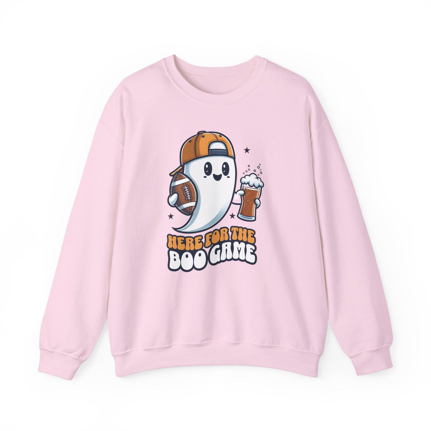 Here For The Boo Game Halloween Sweatshirt, Funny Football Shirt Gift, Spooky Season, Halloween Ghost Sweatshirt, Womans Oversized Shirt