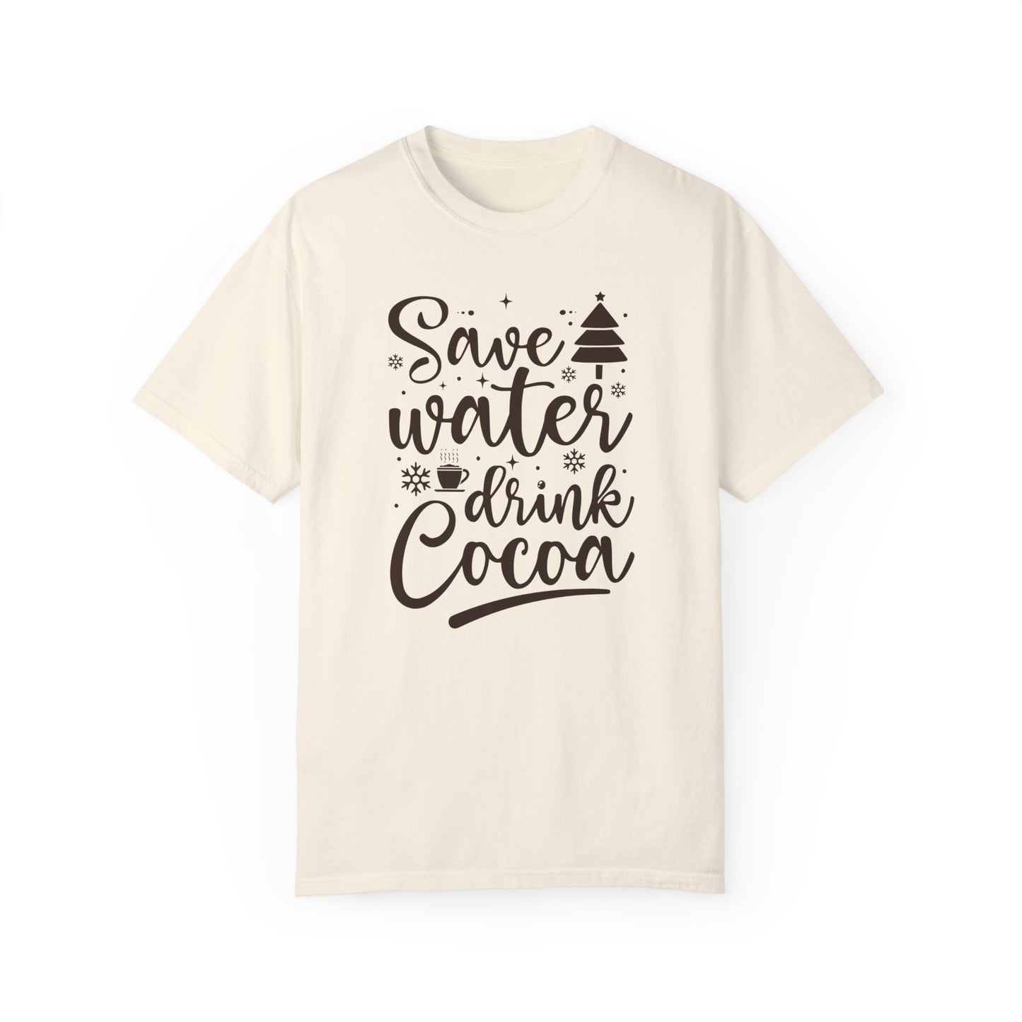 Save Water Drink Cocoa Shirt, Woman Snowflake Shirt, Christmas Gift Shirt, Merry Christmas Tee, Xmas Party Shirts, Cocoa Shirt, Holiday Gift