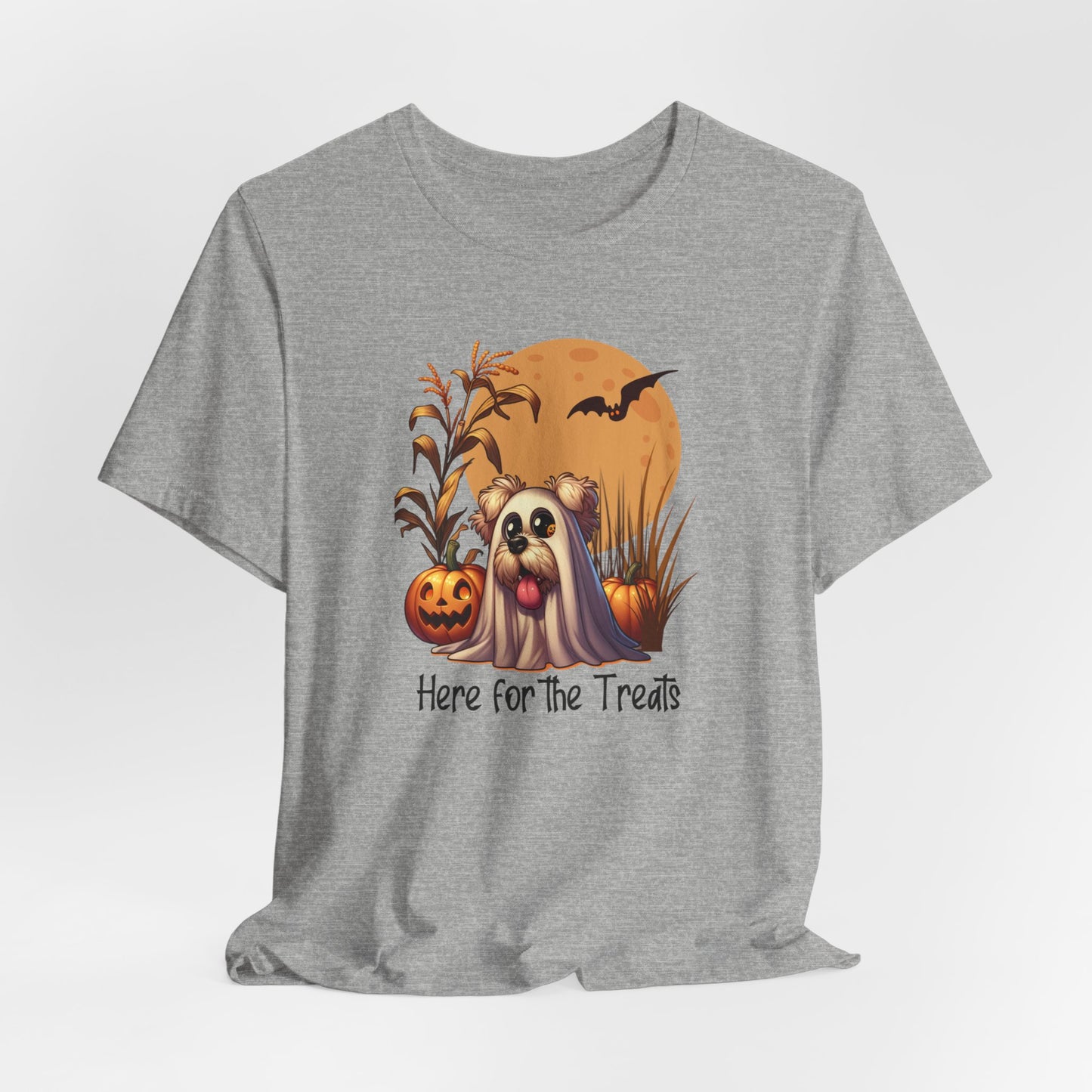 Just Here For The Treats Halloween T-Shirt, Funny Halloween Dog, Spooky Shirt, Ghost Dog, Ghost Shirt, Halloween T-shirt, Halloween Gift