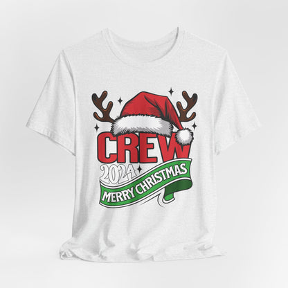 Merry Christmas Family Shirts, Santa Claus with Hat Antlers Unisex Shirt, Reindeer Women Christmas Tee, 2024 Xmas Crew Shirt, Holiday Outfit