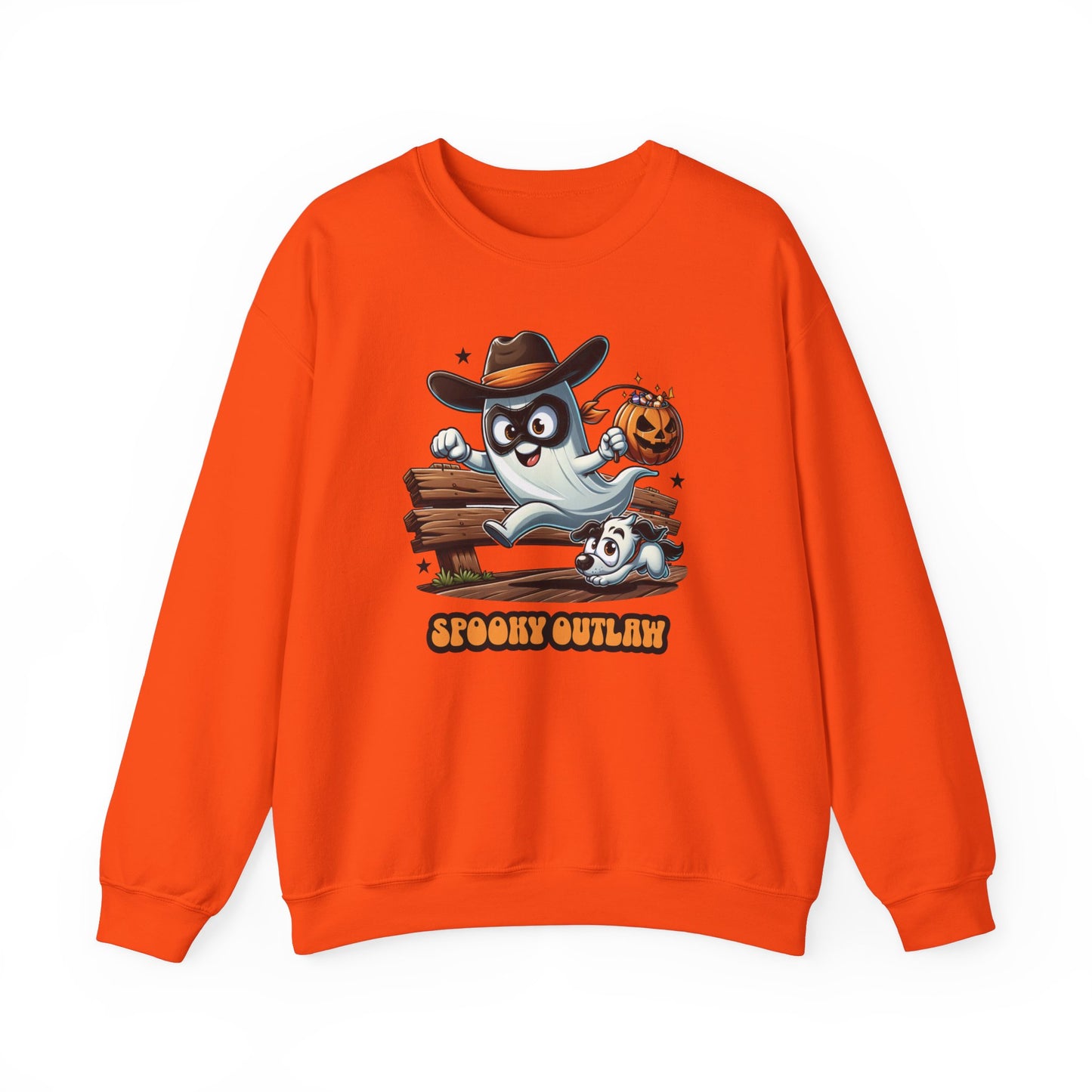 Spooky Outlaw Ghost Halloween Sweatshirt, Funny Cowboy Shirt Gift, Spooky Season, Halloween Ghost Sweatshirt, Womans Oversized Shirt