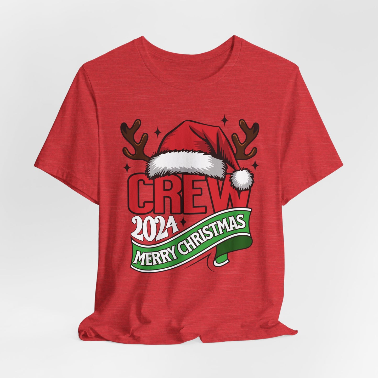 Merry Christmas Family Shirts, Santa Claus with Hat Antlers Unisex Shirt, Reindeer Women Christmas Tee, 2024 Xmas Crew Shirt, Holiday Outfit