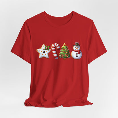 Christmas Cookies T-shirt, Christmas Shirt, Cute Holiday Tee, Womans Christmas Clothing, Santa's Little Helper Shirt, Festive Snowman Shirt