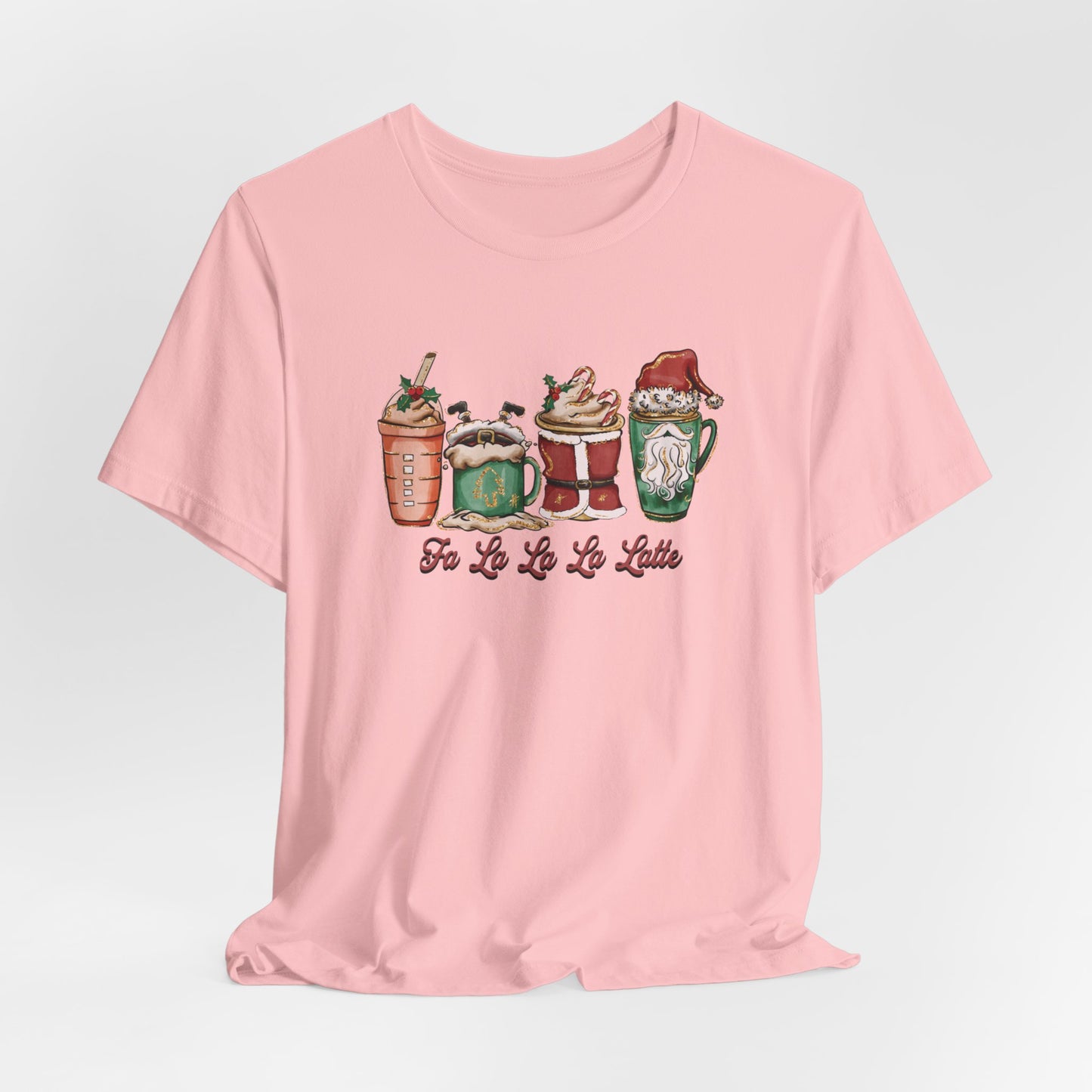 Fa La La La Latte T-Shirt, Holiday Shirt, Coffee Lover Gift, Christmas Outfit, Merry Christmas Tee, Christmas Coffee, Womans Christmas Tee