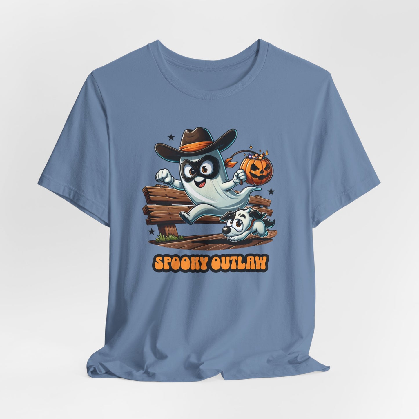 Ghost Spooky Outlaw Halloween Shirt, Halloween Women's Mens Shirt, Cute Halloween Cowboy Ghost Shirt, Trick or Treat Shirt, Halloween Gift