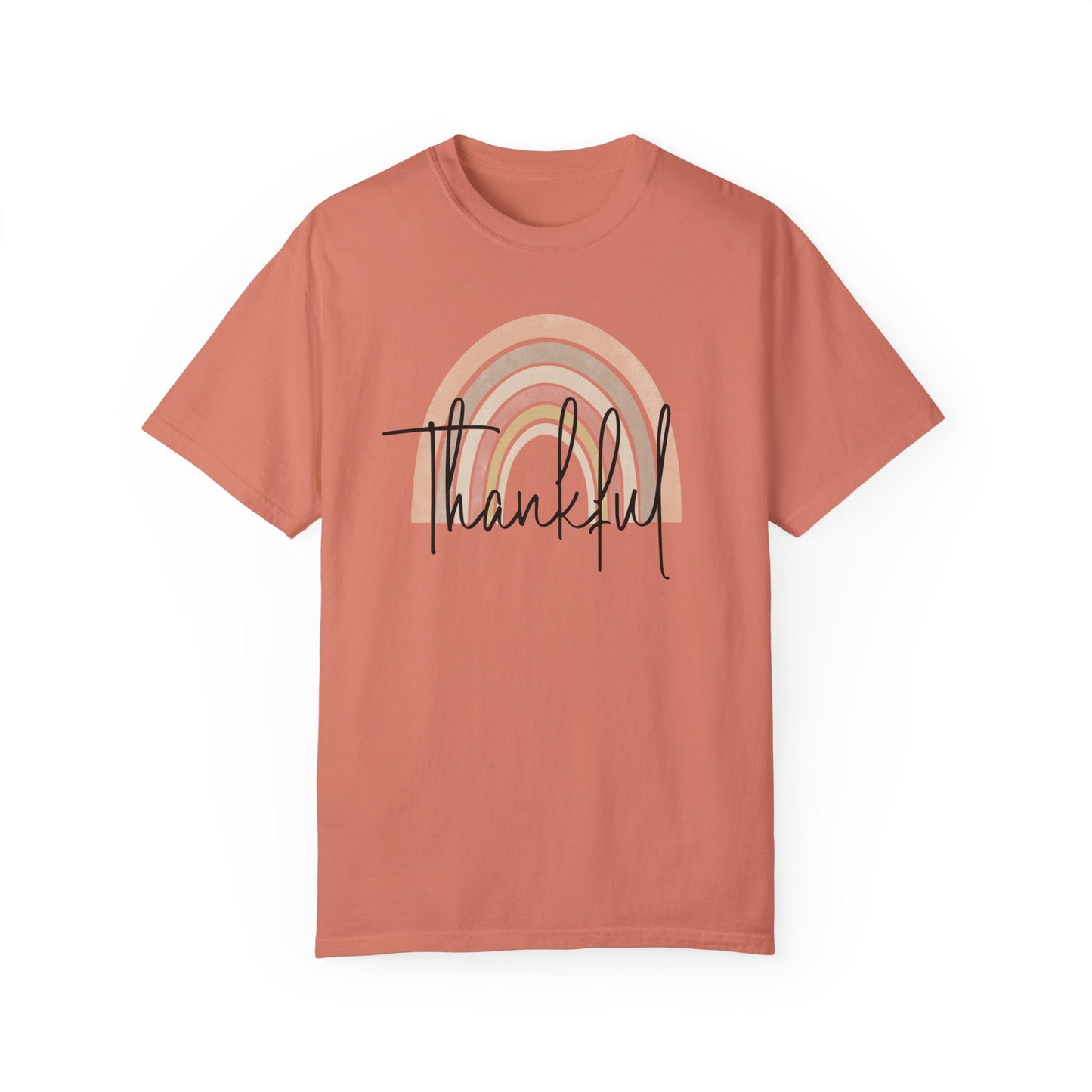 Thankful Comfort Colors® Shirt, Thanksgiving Day Shirt, Thankful Rainbow Tee, Fall Shirt for Women, Retro Fall Tee, Autumn Gratefulness Gift