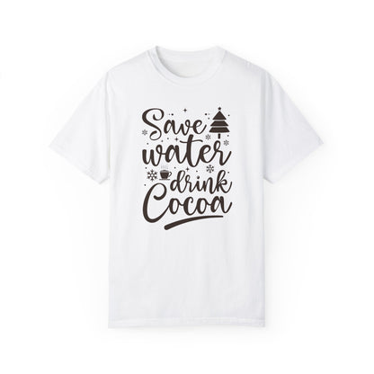 Save Water Drink Cocoa Shirt, Woman Snowflake Shirt, Christmas Gift Shirt, Merry Christmas Tee, Xmas Party Shirts, Cocoa Shirt, Holiday Gift