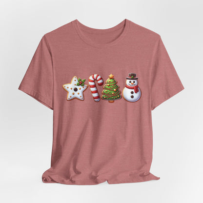 Christmas Cookies T-shirt, Christmas Shirt, Cute Holiday Tee, Womans Christmas Clothing, Santa's Little Helper Shirt, Festive Snowman Shirt