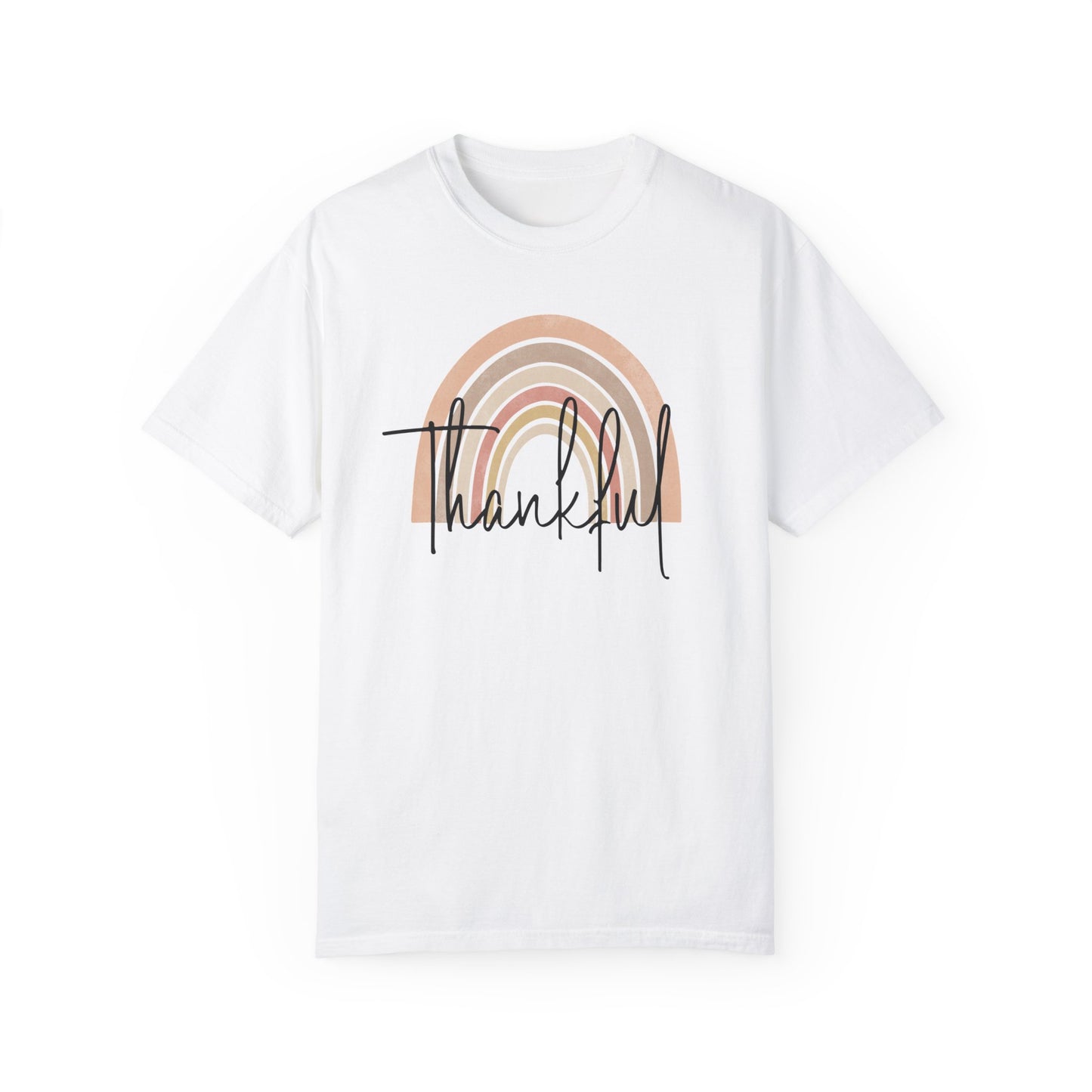 Thankful Comfort Colors® Shirt, Thanksgiving Day Shirt, Thankful Rainbow Tee, Fall Shirt for Women, Retro Fall Tee, Autumn Gratefulness Gift