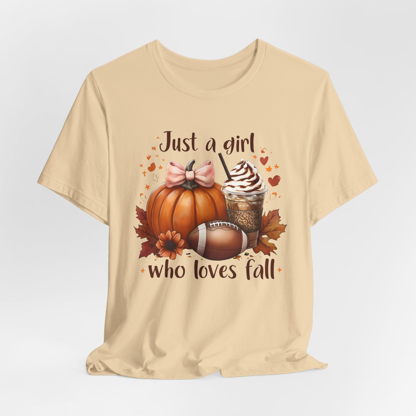 Just A Girl Who Loves Fall Shirt, Fall Lover T-Shirt, Women Football Shirt, Coffee Lover Tee, Thanksgiving Shirt, Cute Fall Shirt