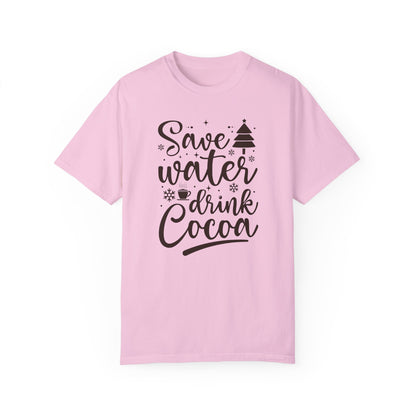 Save Water Drink Cocoa Shirt, Woman Snowflake Shirt, Christmas Gift Shirt, Merry Christmas Tee, Xmas Party Shirts, Cocoa Shirt, Holiday Gift