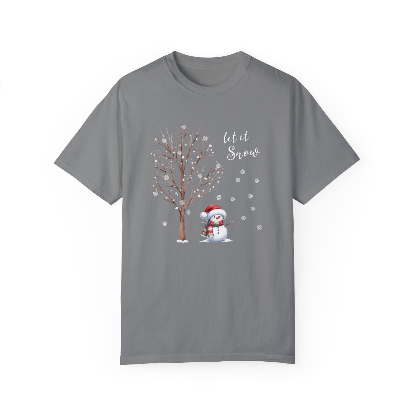 Retro Christmas Comfort Colors Shirt, Let It Snow T-Shirt, Funny Snowman Shirt, Trendy Christmas Gift Shirt, Winter Shirt, Women Xmas Shirt