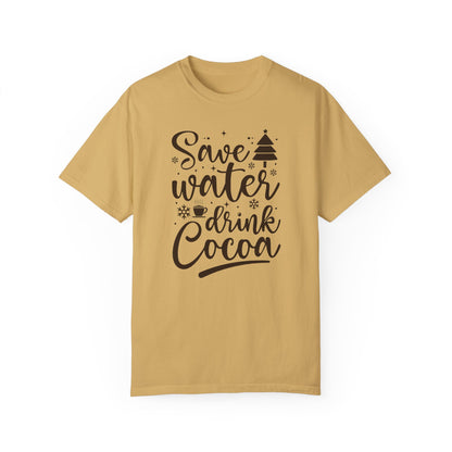 Save Water Drink Cocoa Shirt, Woman Snowflake Shirt, Christmas Gift Shirt, Merry Christmas Tee, Xmas Party Shirts, Cocoa Shirt, Holiday Gift