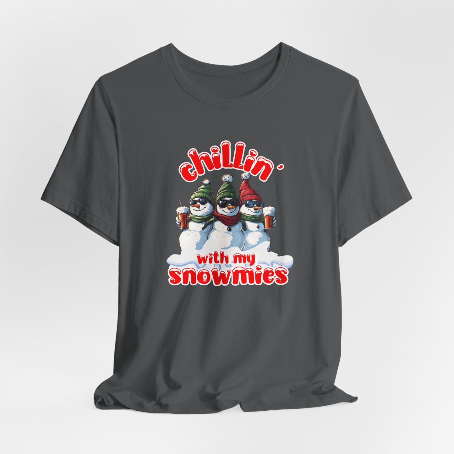 Chillin With My Snowmies T-Shirt,  Christmas Tee, Christmas Shirt, Xmas T-shirt, Snowman Tshirt, Snowman Gift, Snowman Christmas T-shirt