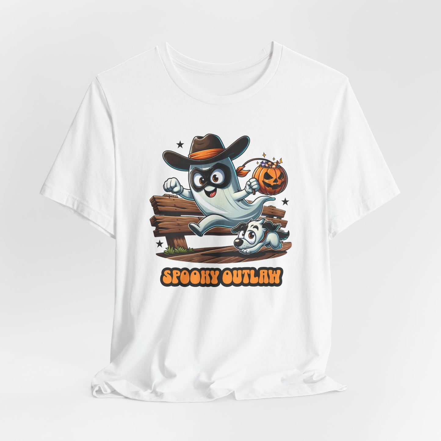 Ghost Spooky Outlaw Halloween Shirt, Halloween Women's Mens Shirt, Cute Halloween Cowboy Ghost Shirt, Trick or Treat Shirt, Halloween Gift