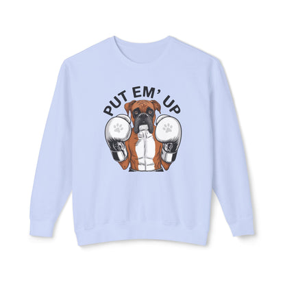 Boxer with Gloves, Put Em Up Cute Dog Lover Sweatshirt