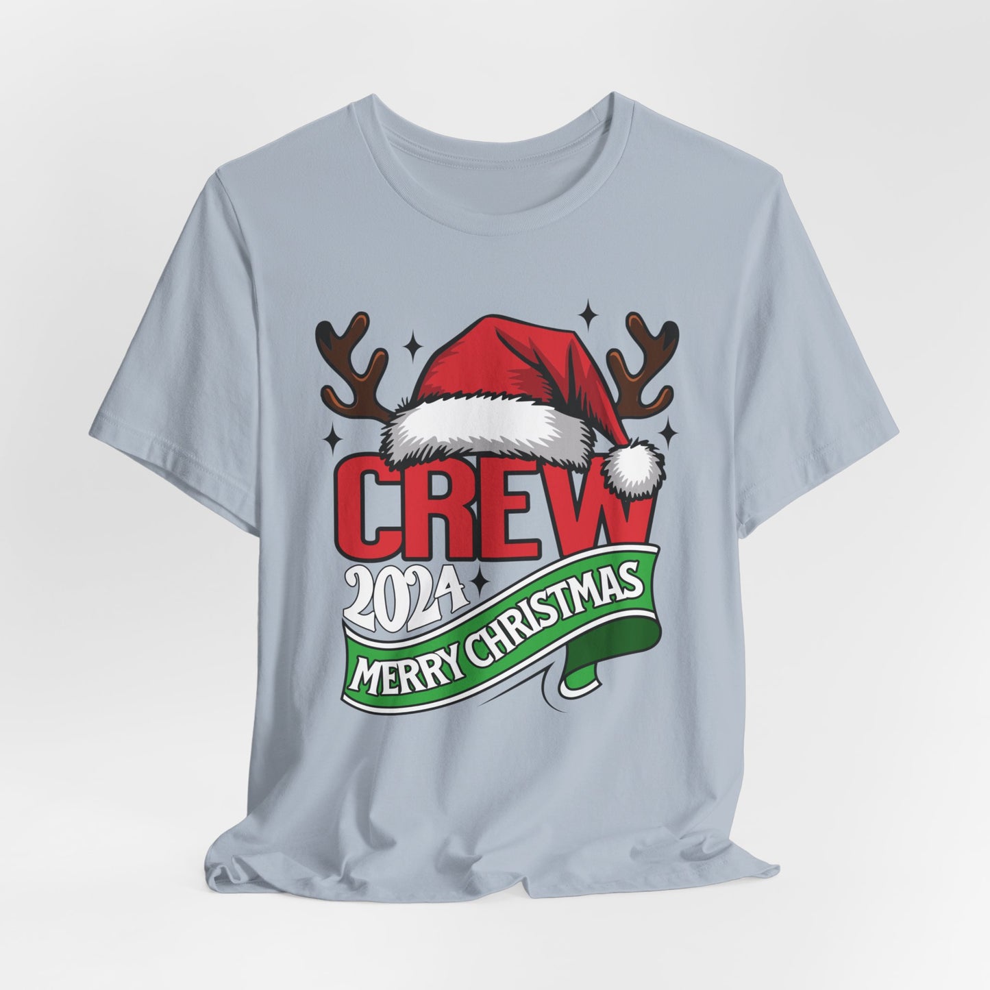 Merry Christmas Family Shirts, Santa Claus with Hat Antlers Unisex Shirt, Reindeer Women Christmas Tee, 2024 Xmas Crew Shirt, Holiday Outfit