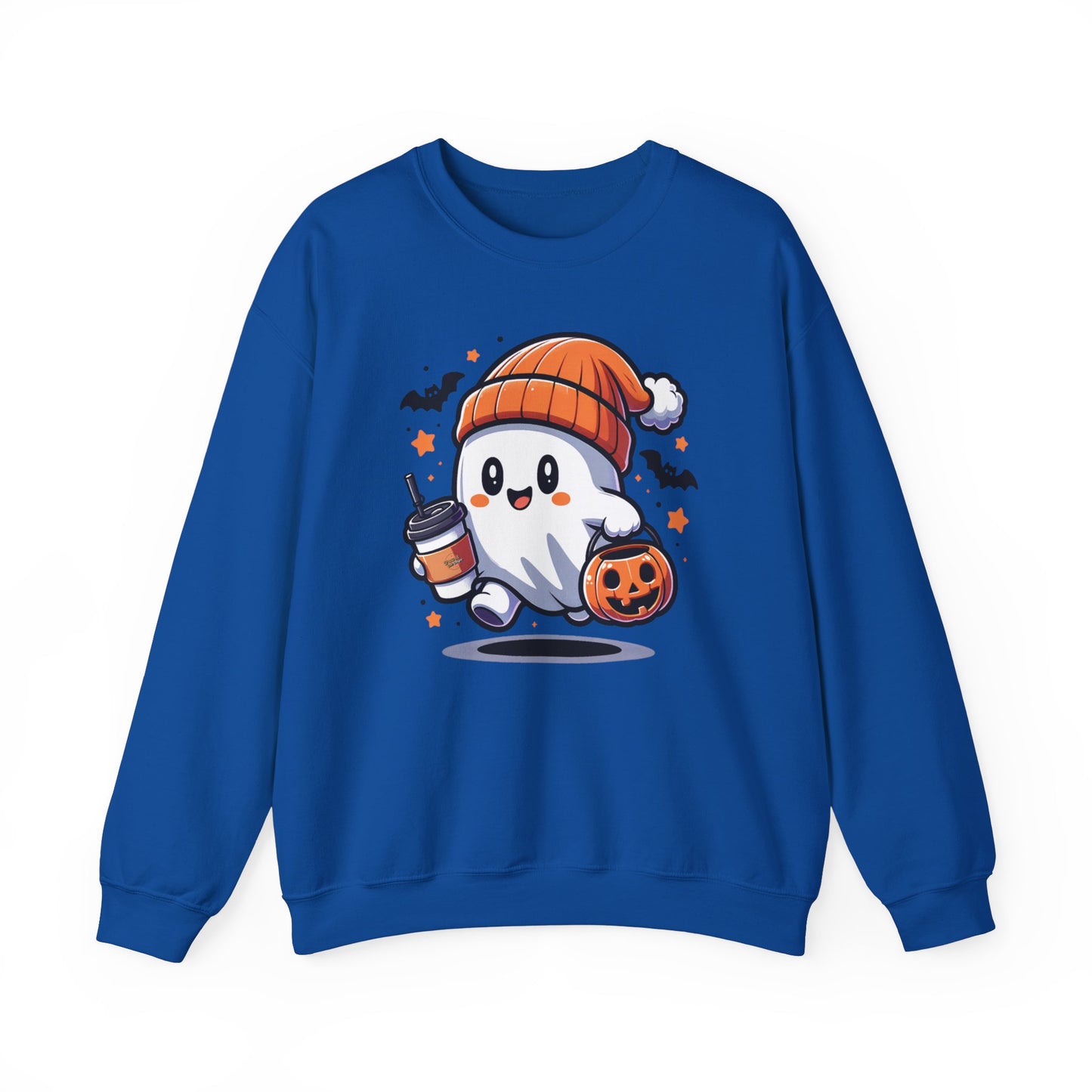 Ghost and Coffee Sweatshirt, Womens Ghost Sweatshirt, Spooky Pullover, Spooky Season, Cute Halloween Shirt, Comfy Fall Oversized Sweatshirt