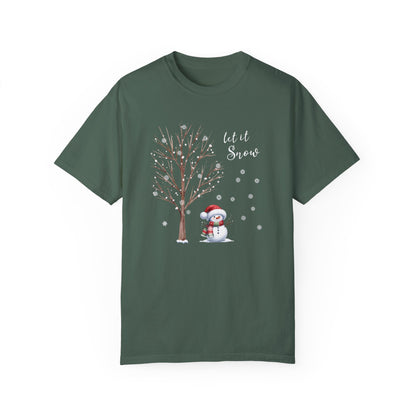 Retro Christmas Comfort Colors Shirt, Let It Snow T-Shirt, Funny Snowman Shirt, Trendy Christmas Gift Shirt, Winter Shirt, Women Xmas Shirt