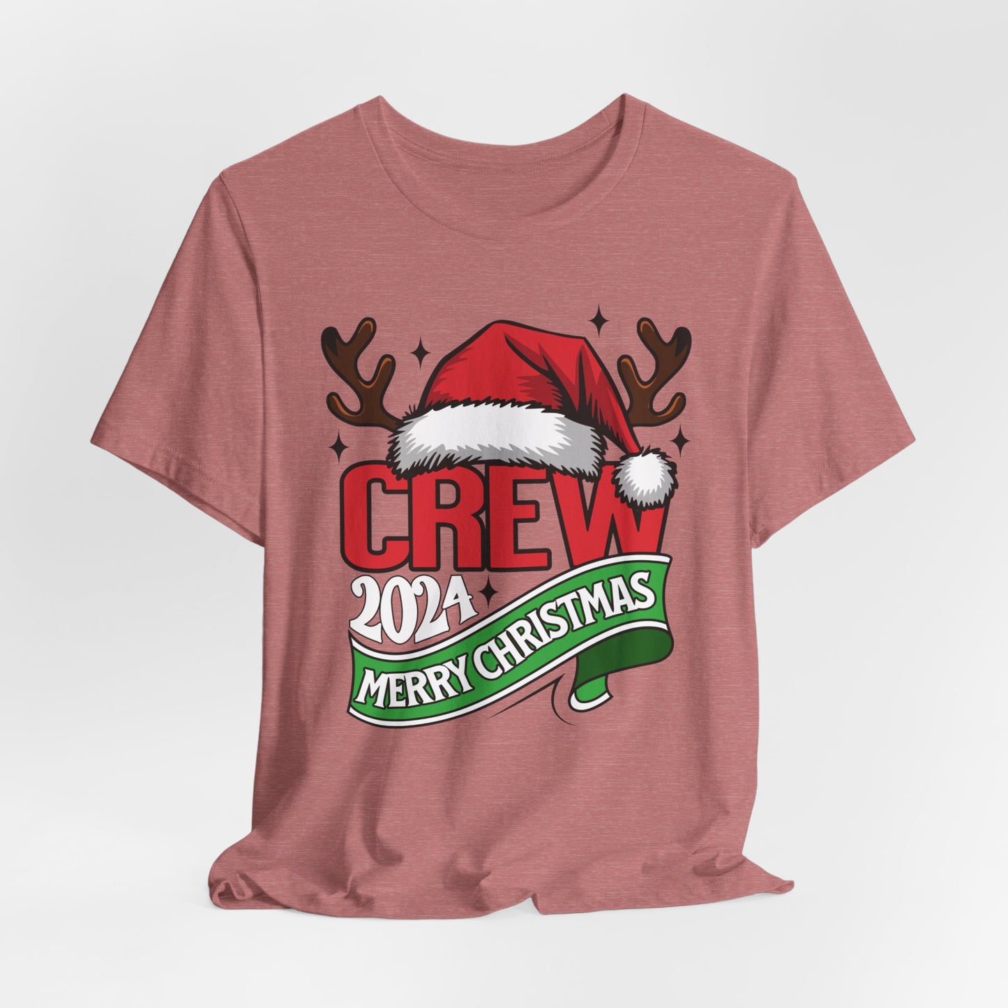 Merry Christmas Family Shirts, Santa Claus with Hat Antlers Unisex Shirt, Reindeer Women Christmas Tee, 2024 Xmas Crew Shirt, Holiday Outfit